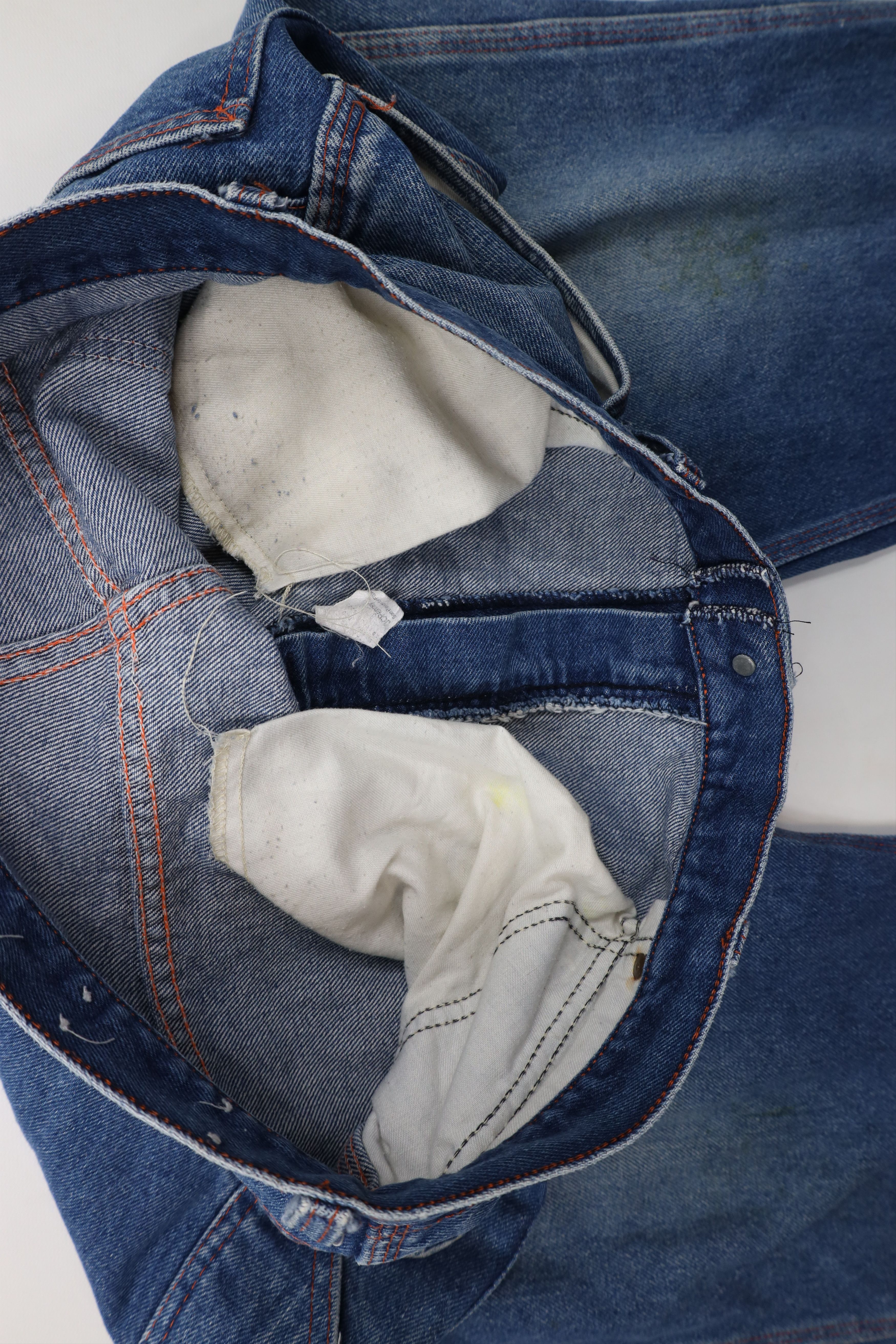 Big Mac × Vintage Vintage 70s Big Mac Wide Leg Dungaree Denim Jeans Blue USA Size US 34 / EU 50 - 10 Thumbnail
