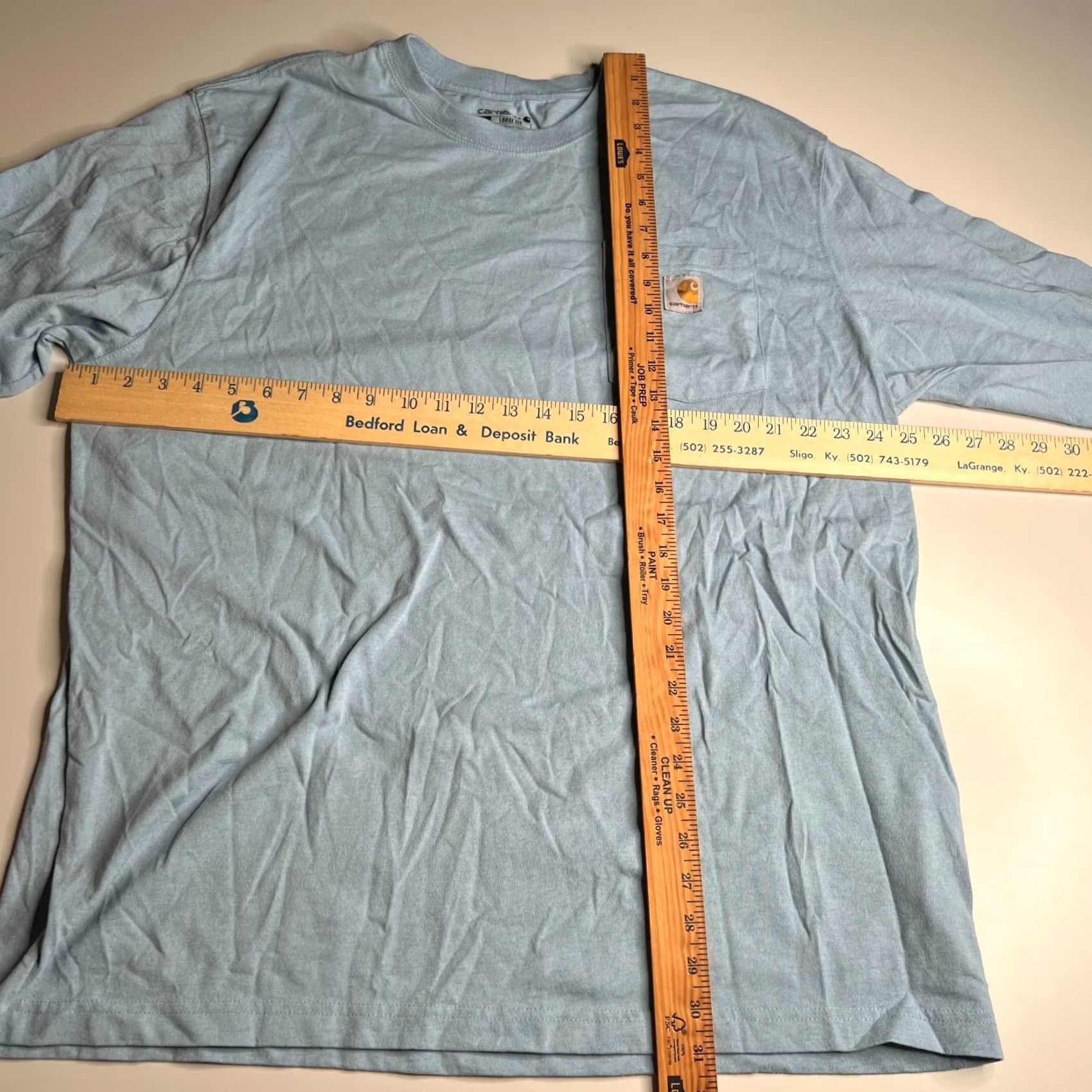 Carhartt Carhartt Men’s XL Long Sleeve Pocket T-Shirt Blue Loose Fit Workwear Logo Size US XL / EU 56 / 4 - 3 Thumbnail