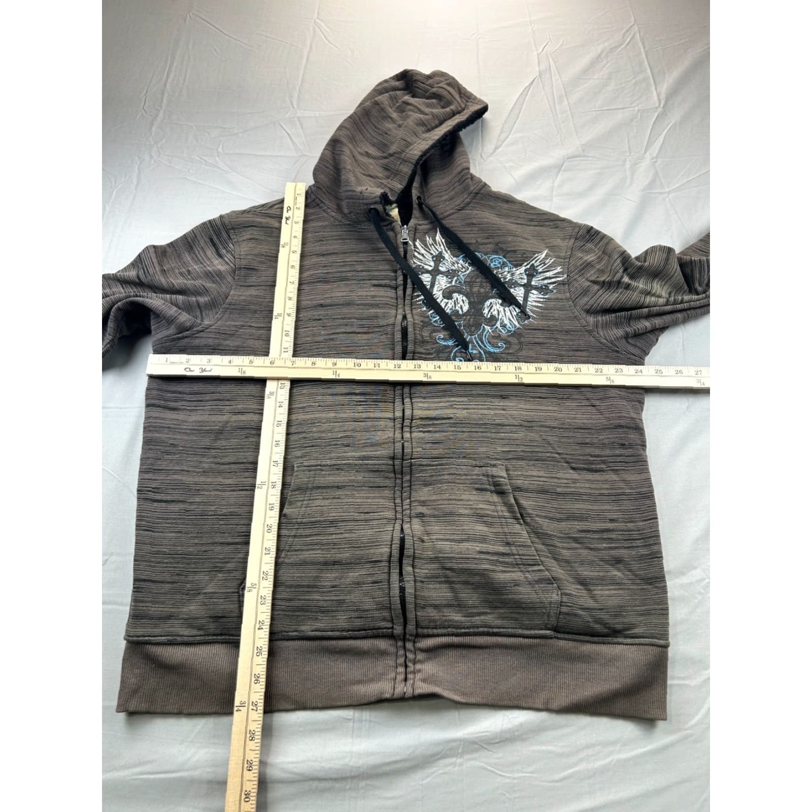 Faded Glory VINTAGE Faded Glory Hoodie Mens L Brown Full Zip Kangaroo Pocket Fleece 00s Skater Cross Size US L / EU 52-54 / 3 - 5 Thumbnail