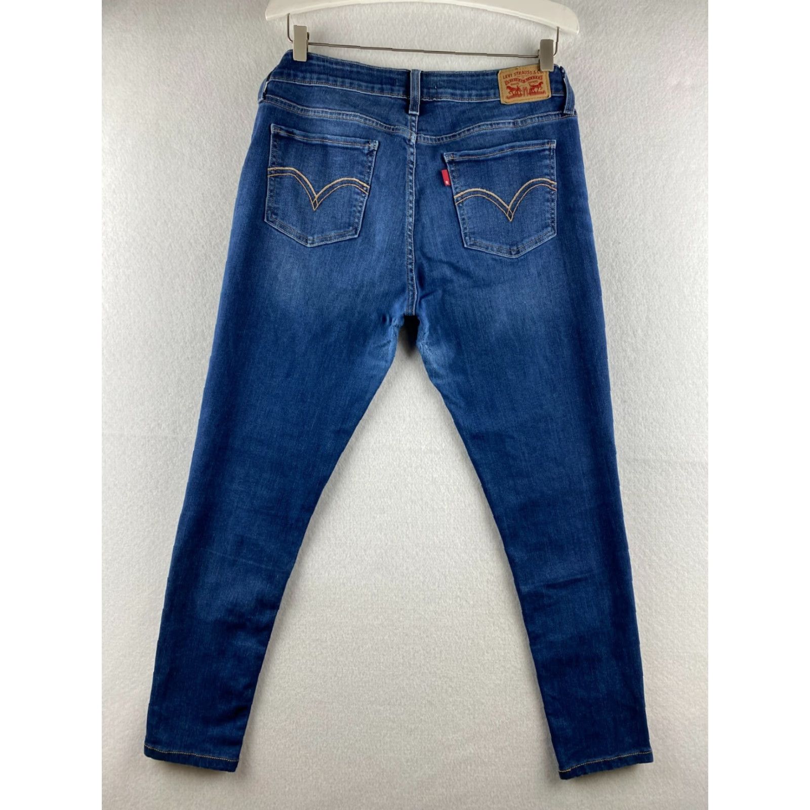 Levi's Levi's 525 Jeans Women 5-Pocket Denim Skinny Blue Dark Wash 32 Regular Stretch Pockets Logo Belt Loops Mid Rise Size 24" / US 00 / IT 34 - 7 Thumbnail