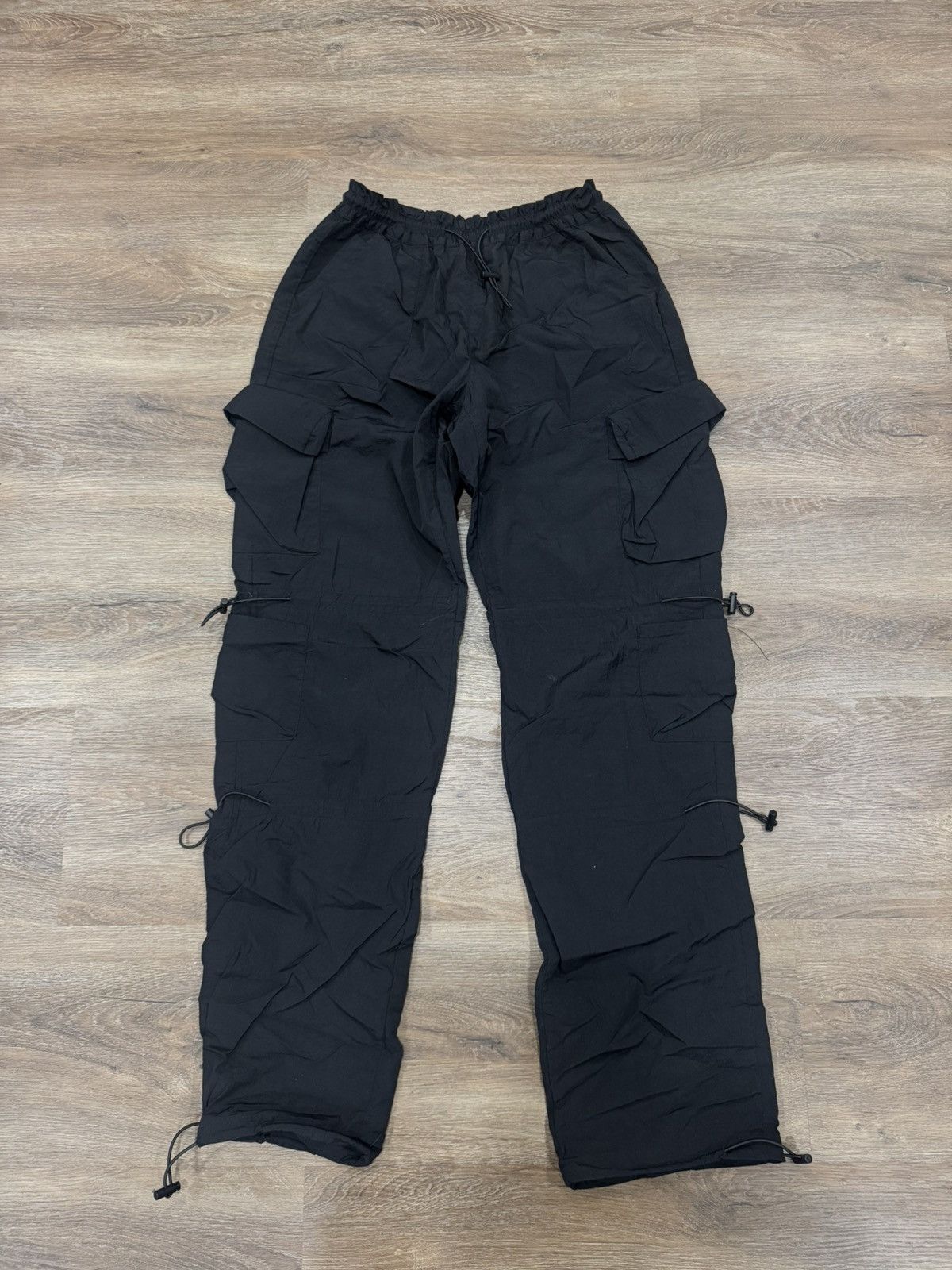 Hi Tec Black Techwear Cargo Pants w/ Adjustable Drawstrings Size US 30 / EU 46 - 2 Thumbnail