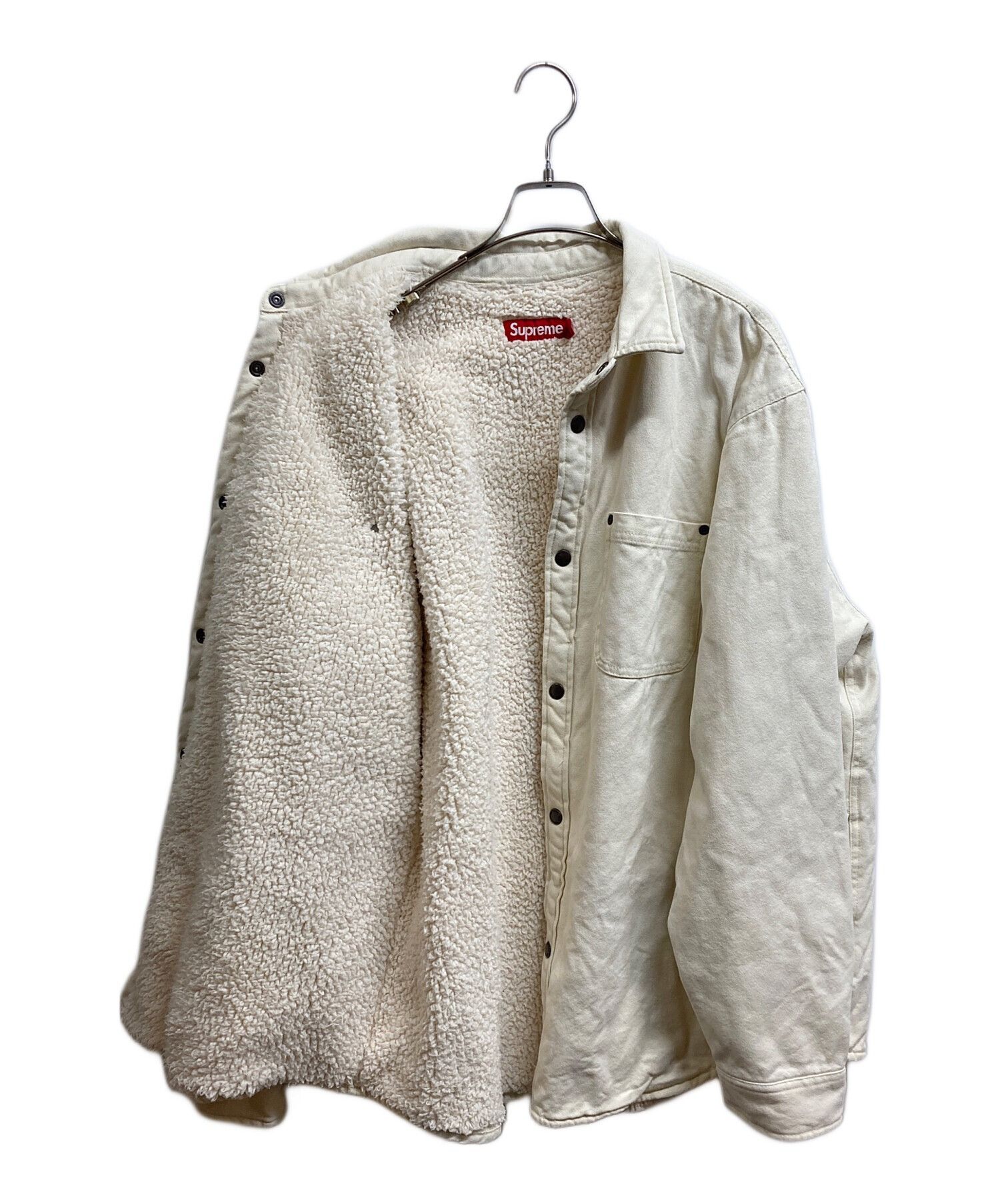 Supreme SUPREME 24FW Faux Shearling Lined Work Shirt Ivory Size XL Size US XL / EU 56 / 4 - 3 Thumbnail