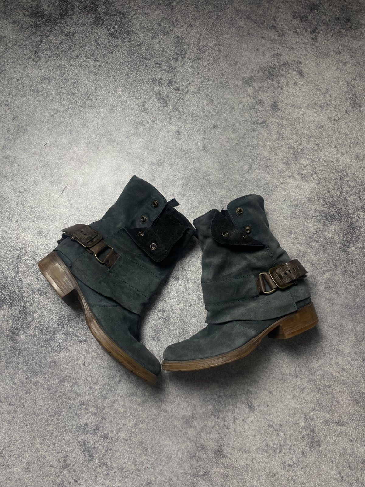 A.S.98 VINTAGE AVANT GARDE GOTHIC SUEDE BLUE BOOTS A.S.98 style Size US 8 / IT 38 - 4 Thumbnail