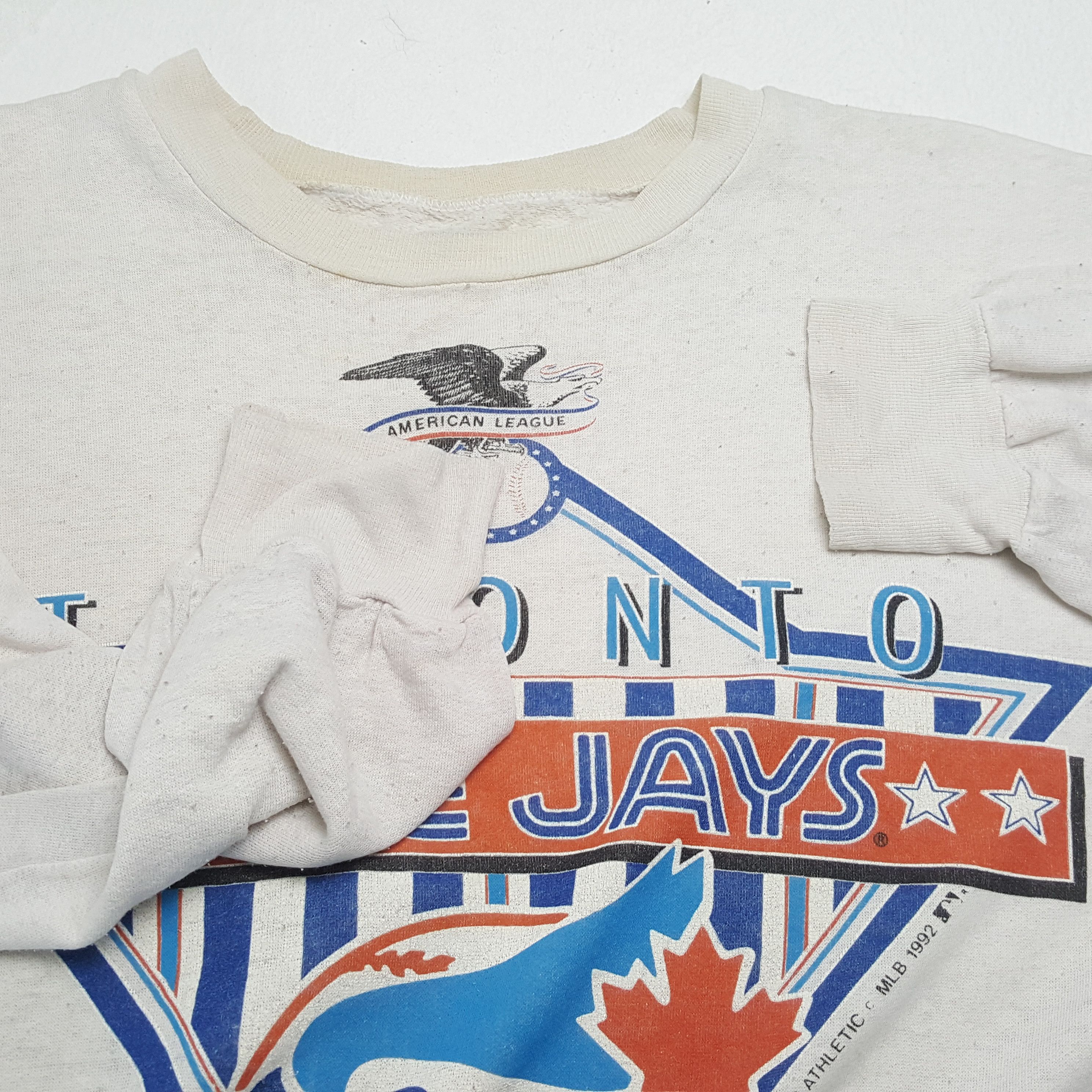 MLB × Vintage TORONTO BLUE JAYS Baseball Vintage Distressed Sweatshirt Size US XL / EU 56 / 4 - 8 Thumbnail