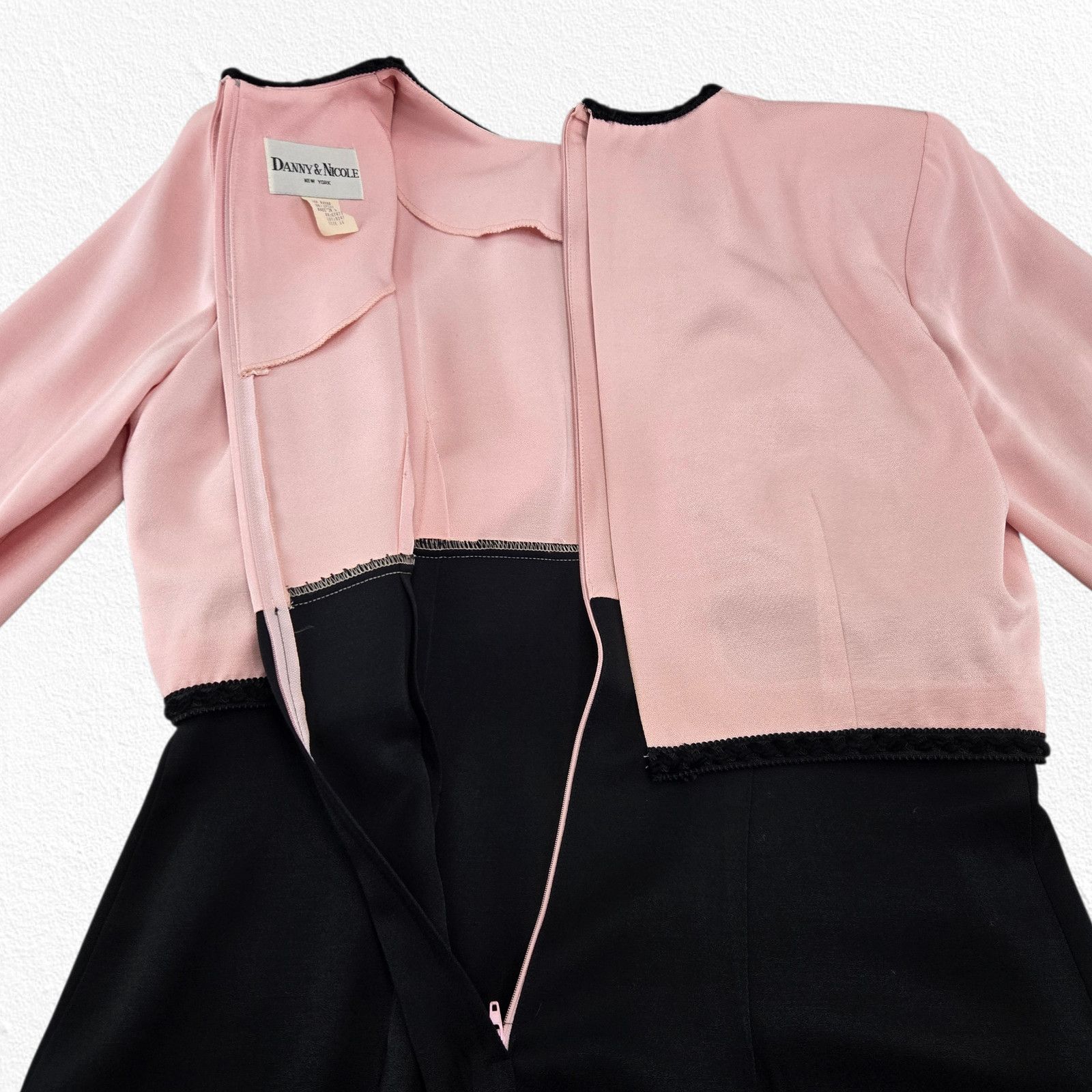 Vintage 1990s Pink Black Polished Dress Size 16 Made in USA Size XXL / US 16-18 / IT 52-54 - 8 Thumbnail