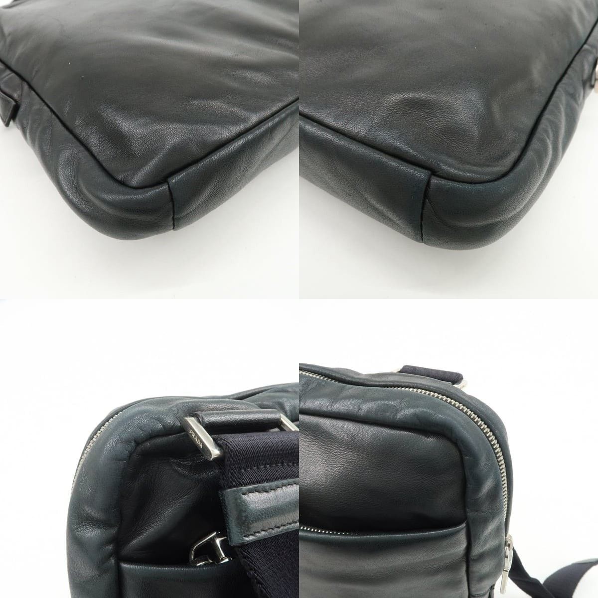 Prada Prada Triangle Logo Lambskin Crossbody Bag Black Size ONE SIZE - 5 Thumbnail