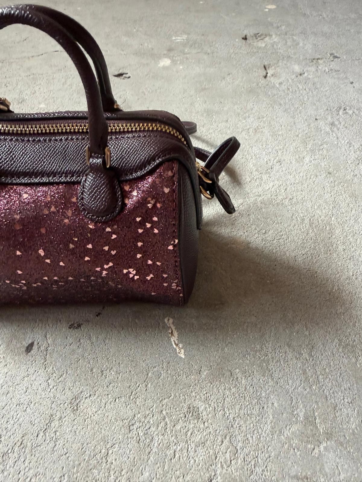 Coach Coach Micro Bennett Glitter Boston Bag Purple Size ONE SIZE - 9 Thumbnail