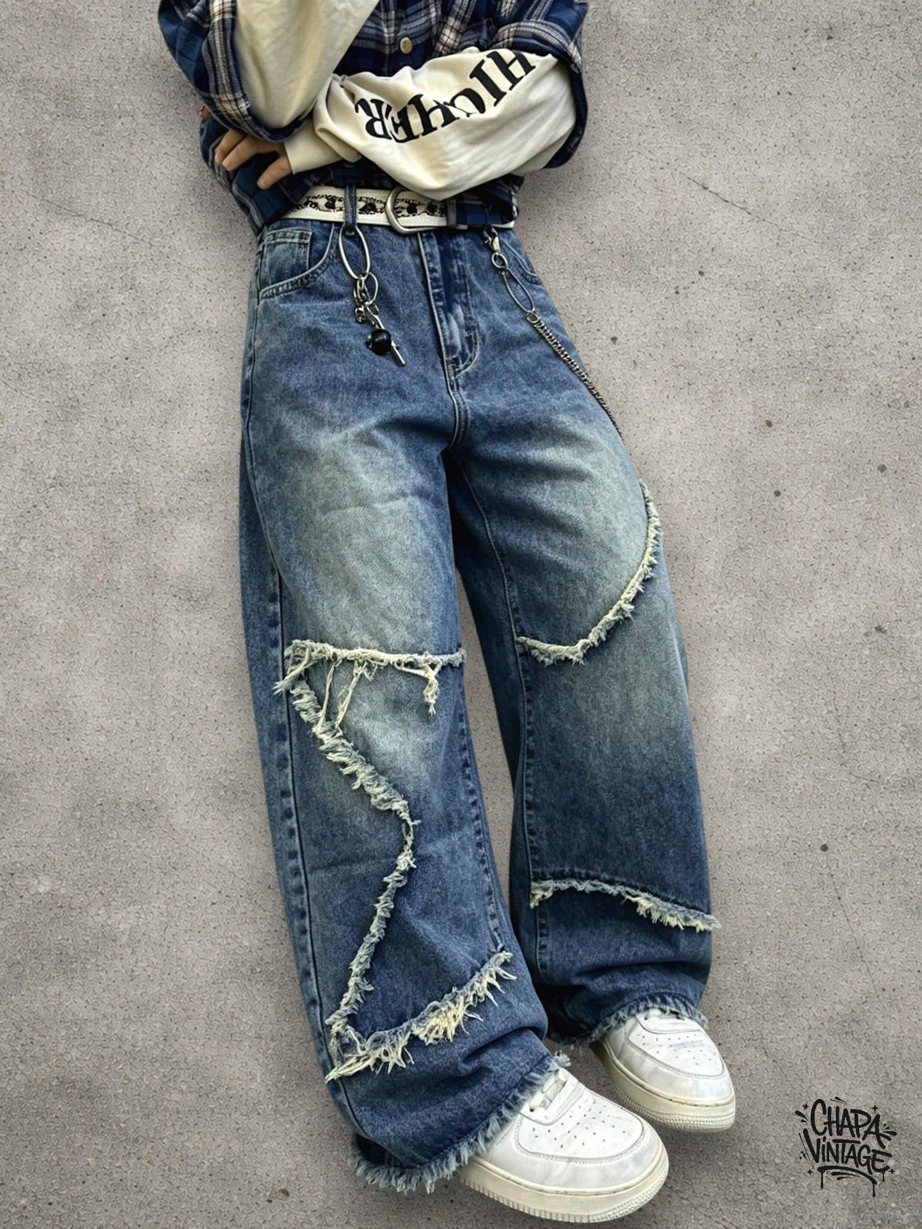 Japanese Brand Distressed washed jeans Size US 32 / EU 48 - 1 Thumbnail