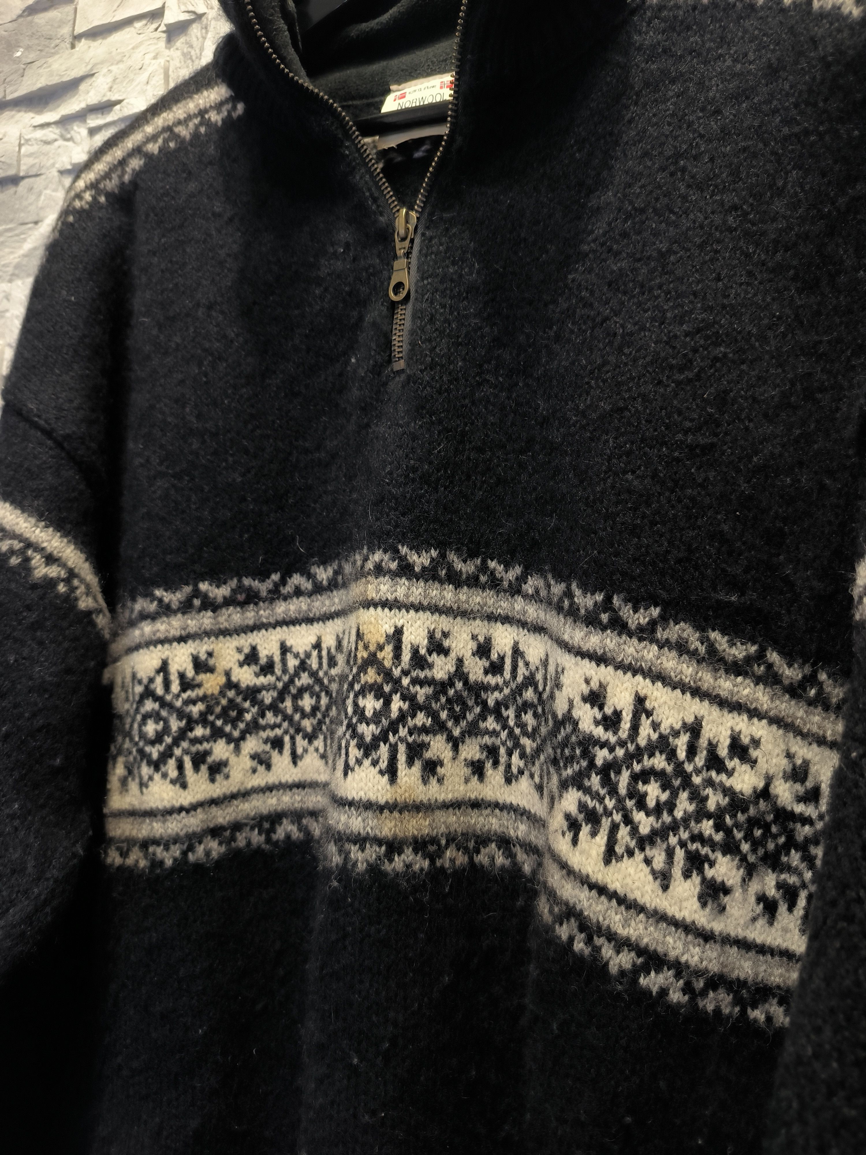 Norwool × Vintage Norwool Knitwear Wool Vintage Half Zip Black Size US XL / EU 56 / 4 - 5 Thumbnail