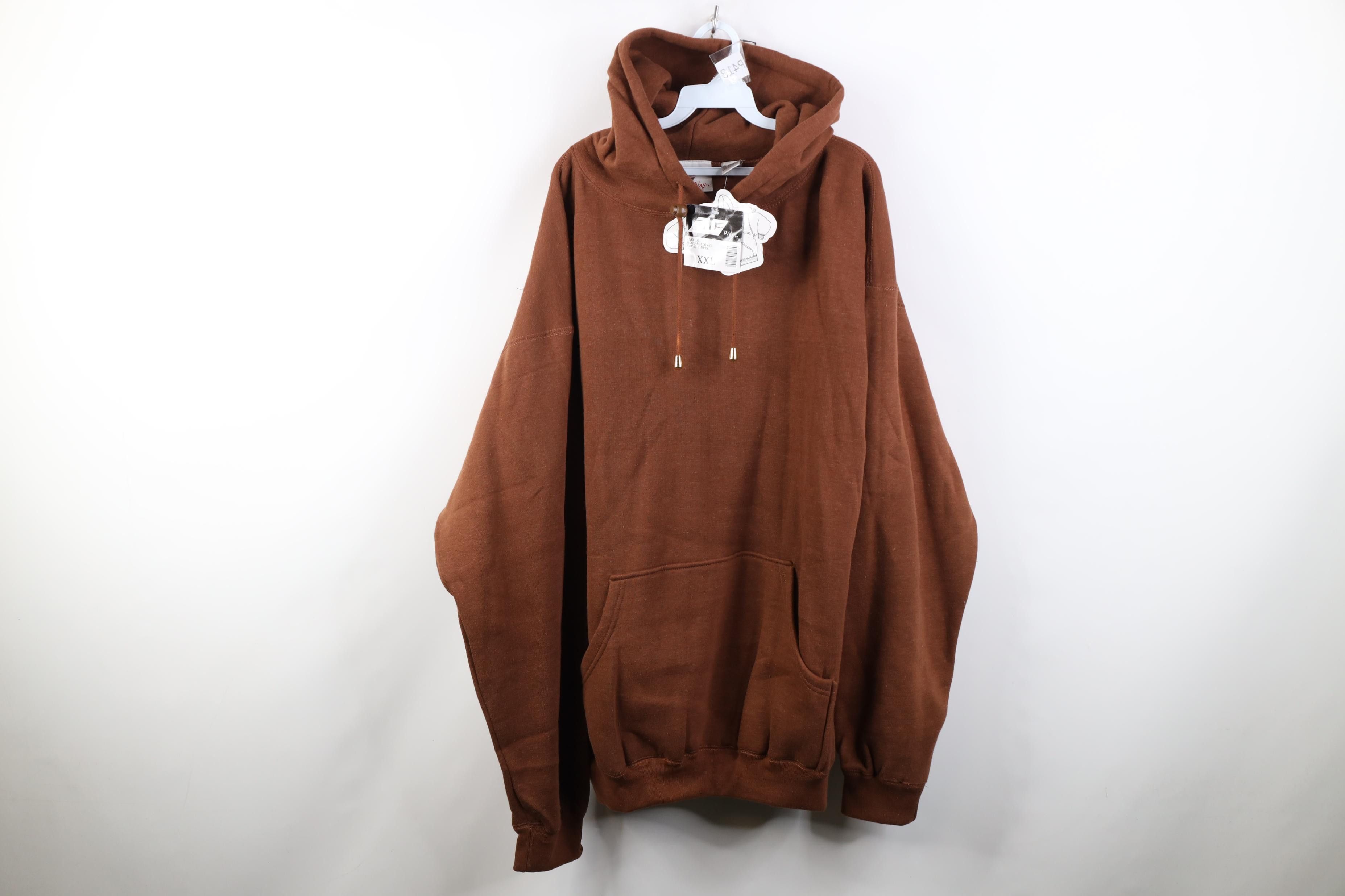 Vintage Deadstock Vintage 90s Streetwear Heavyweight Hoodie Brown Size US XXL / EU 58 / 5 - 1 Thumbnail