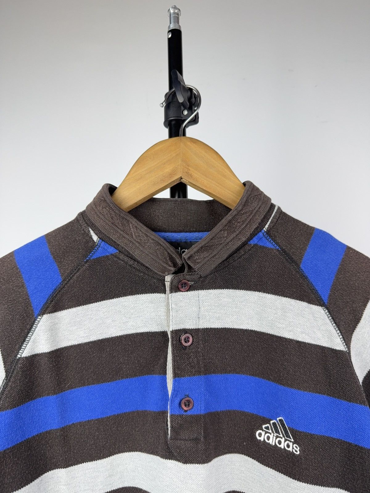Adidas Vintage 90s Adidas Retro Multicolour striped Y2K Polos Size US M / EU 48-50 / 2 - 3 Thumbnail