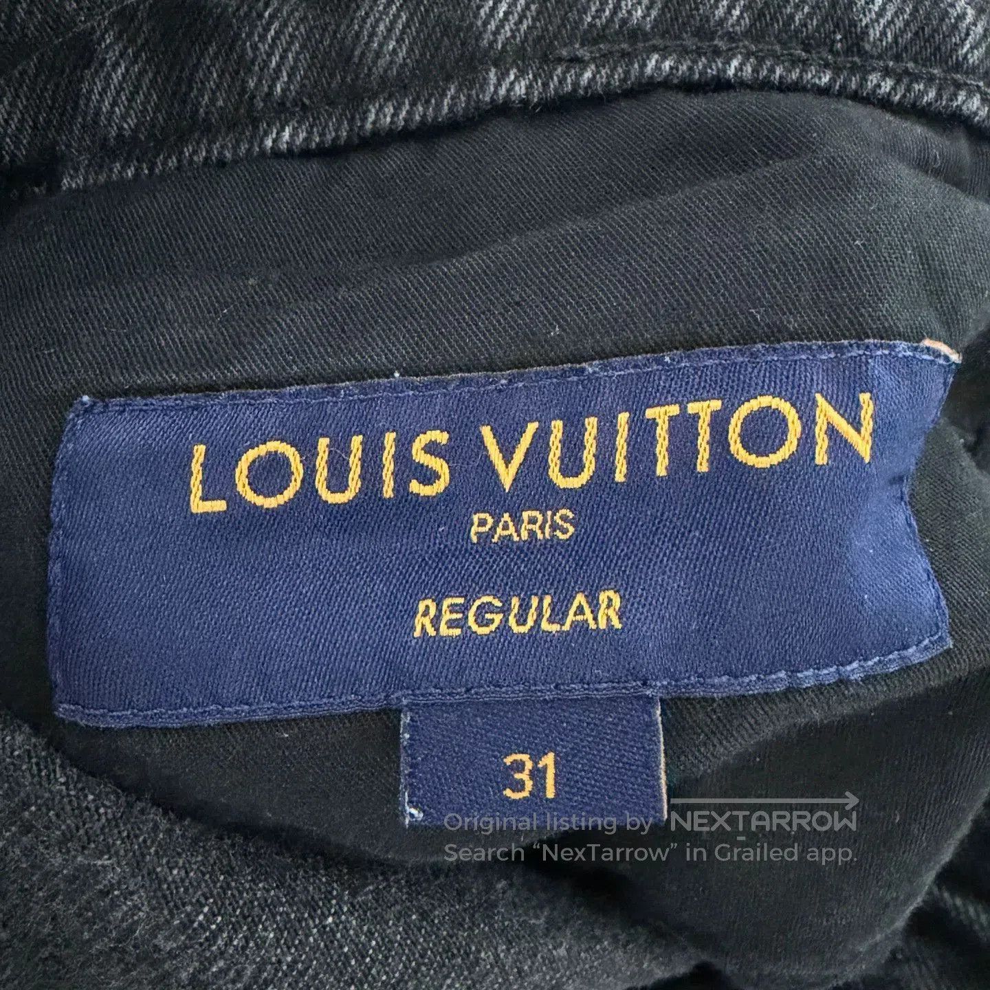 LVXWA lv black denim straight pants with logo. Size US 31 - 6 Thumbnail