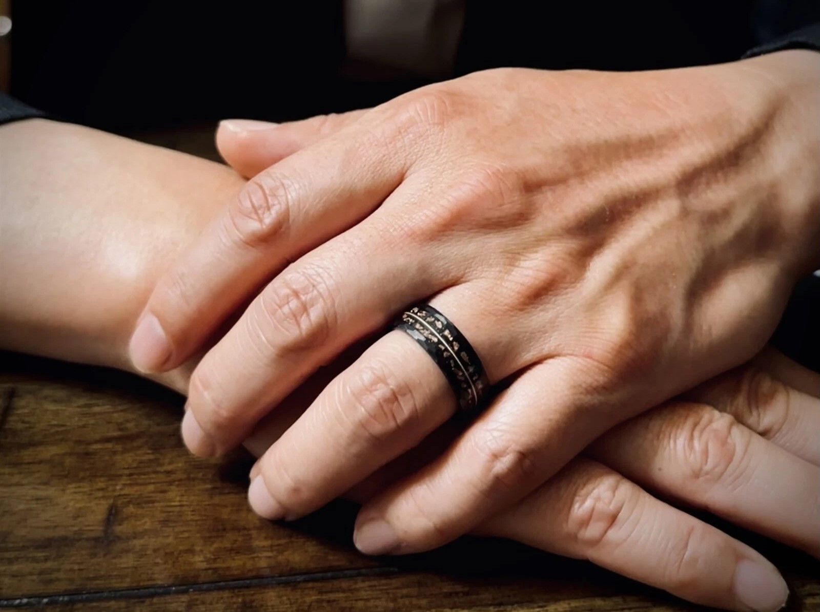 Other Black Tungsten w/ Copper Leaf & Guitar String Ring Size ONE SIZE - 3 Thumbnail