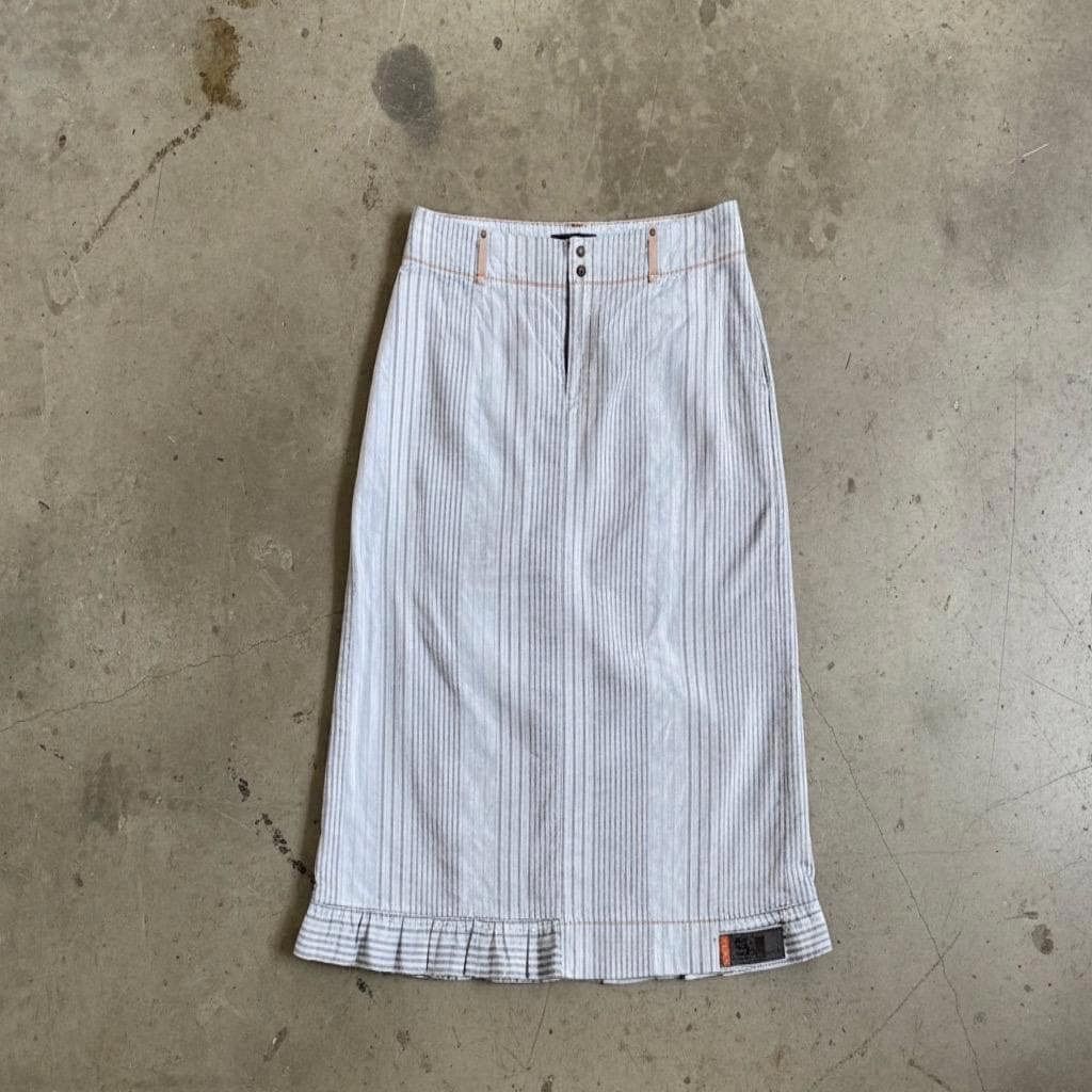 Cop Copine The Cop Copine Striped Wrap Around Midi Skirt Size 27" / US 4 / IT 40 - 1 Thumbnail