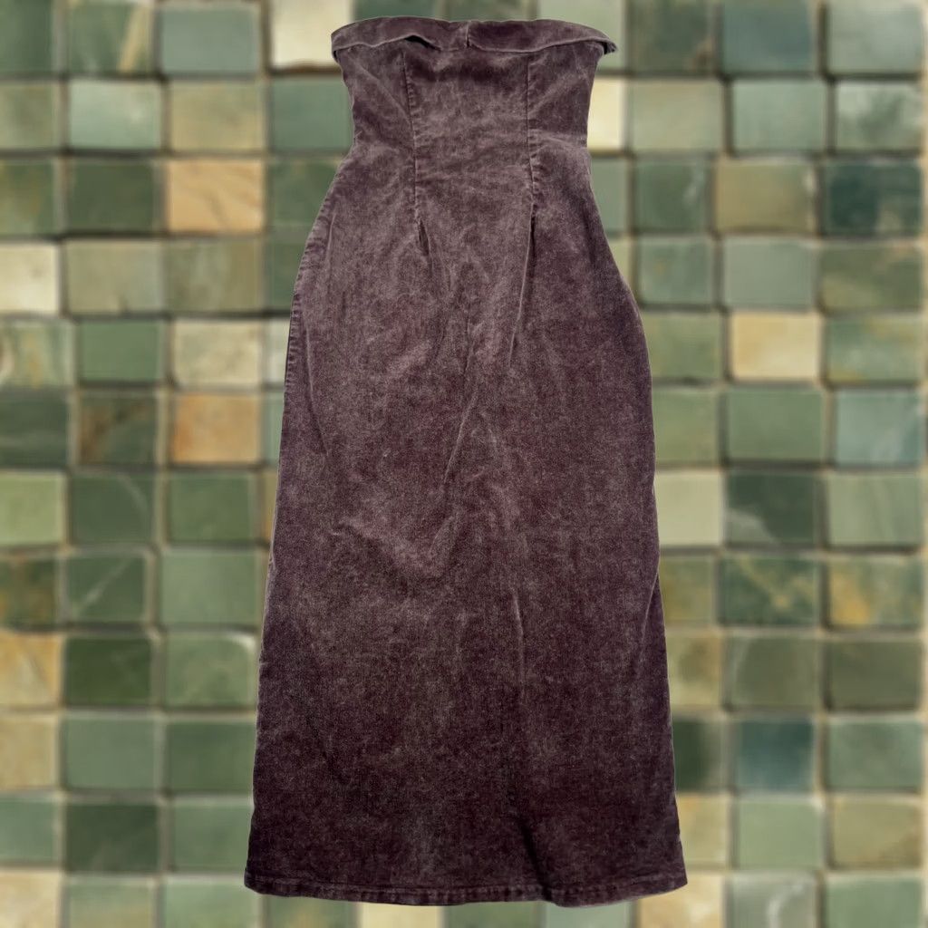 Fashion Nova VINTAGE? No. Fashion Nova Dress Womens Small Brown Always In Style Corduroy Midi Strapless Size S / US 4 / IT 40 - 1 Thumbnail