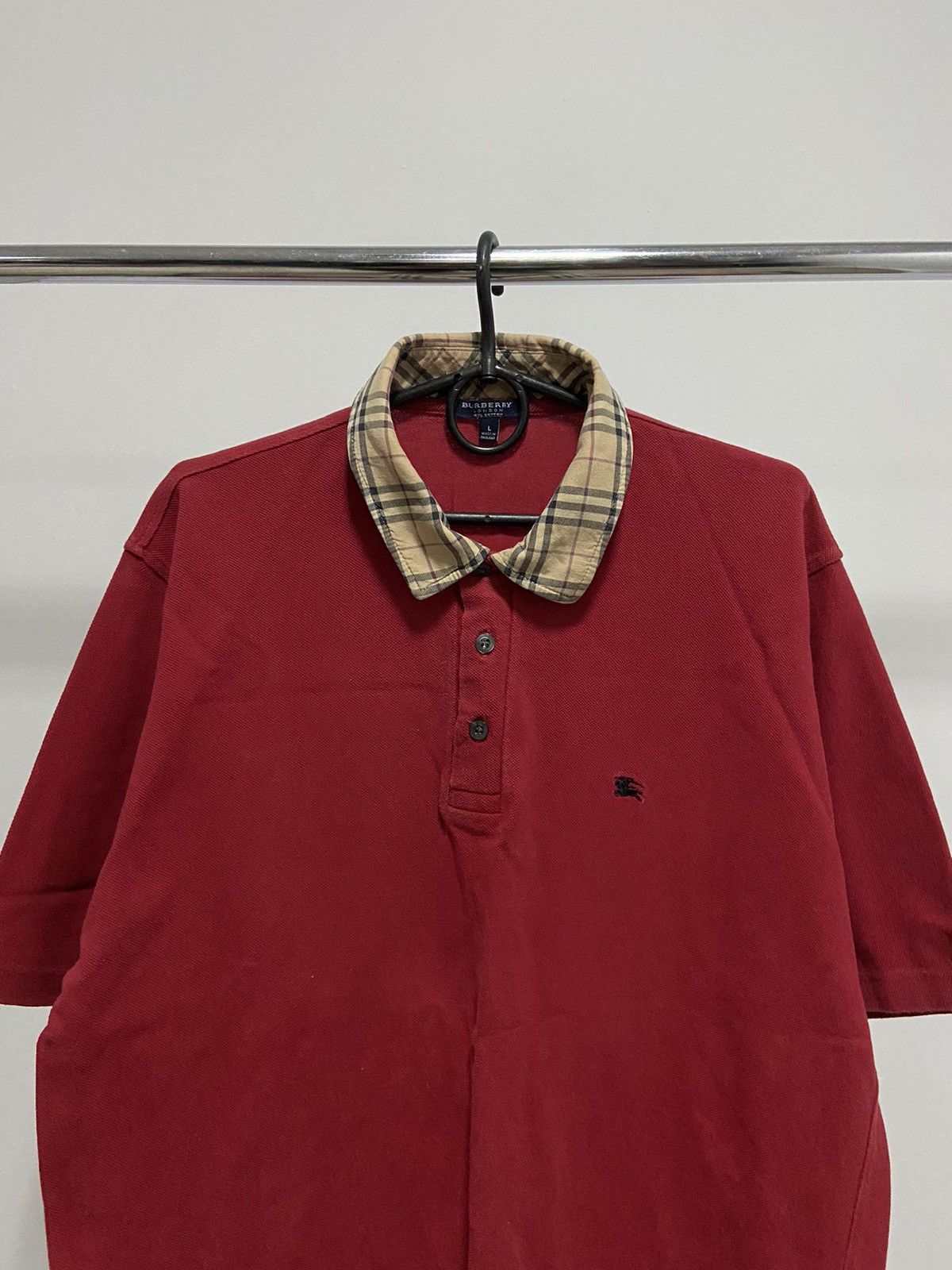 Burberry × Vintage Burberry T Shirt Polo Luxury Vintage nova check Size US L / EU 52-54 / 3 - 2 Thumbnail
