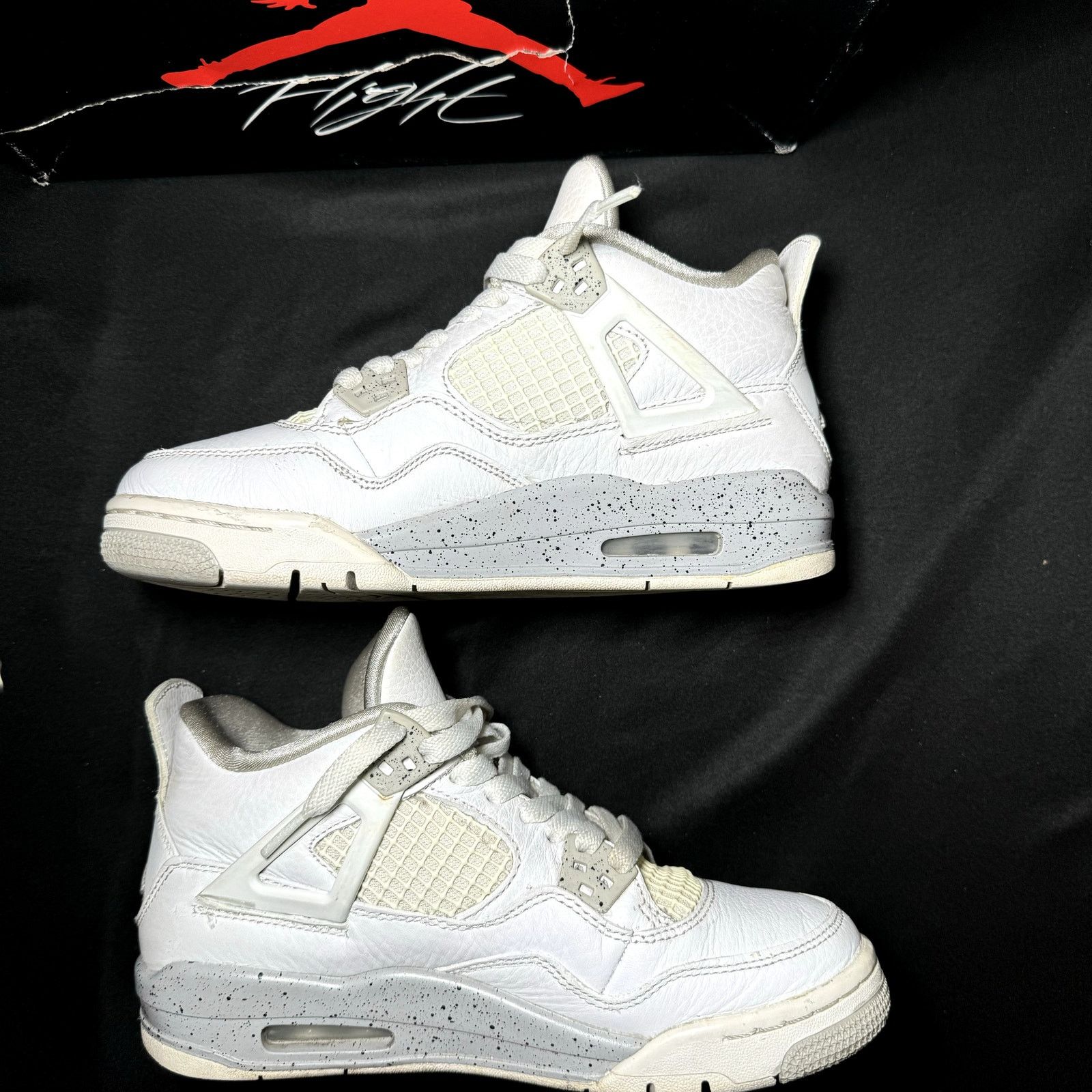 Jordan Brand × Nike Size 5 - Nike Air Jordan 4 Retro GS White Oreo Men's Shoes Size US 5 / EU 37 - 3 Thumbnail
