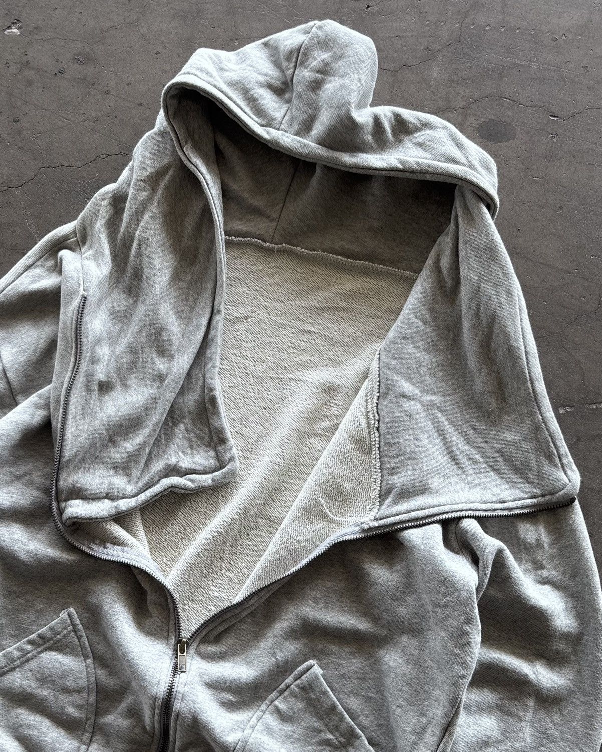 Japanese Brand Rick Owens Style Reap Girl Assymetrical Zip Up Hoodie Size US L / EU 52-54 / 3 - 3 Thumbnail