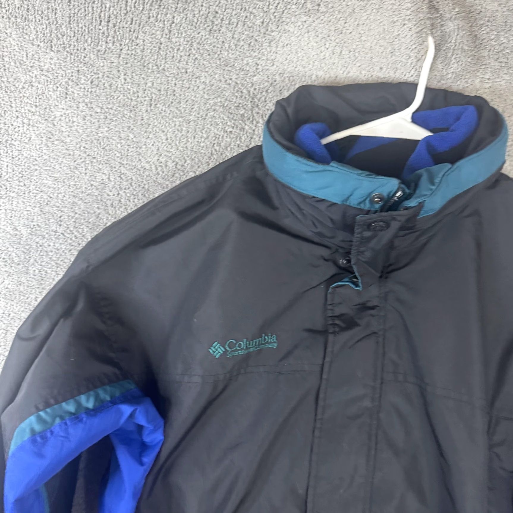Vintage VINTAGE Columbia Parka Jacket Mens L Black Long's Peak 90s Ski Outdoor Nylon Wool Logo Zipper Pockets Lined Size US L / EU 52-54 / 3 - 5 Thumbnail