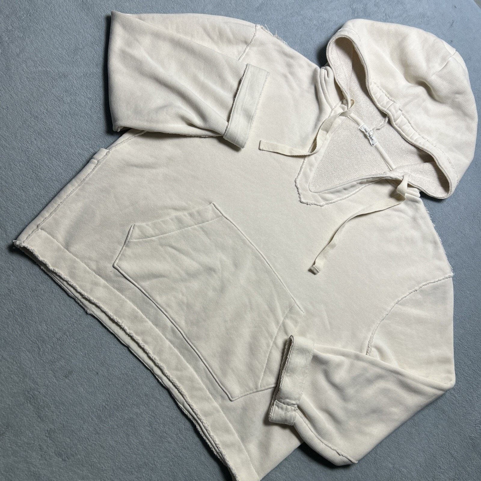 Rag & Bone Rag & Bone Distressed Crop Hoodie Women Oversize Med Sweater Size M / US 6-8 / IT 42-44 - 2 Thumbnail