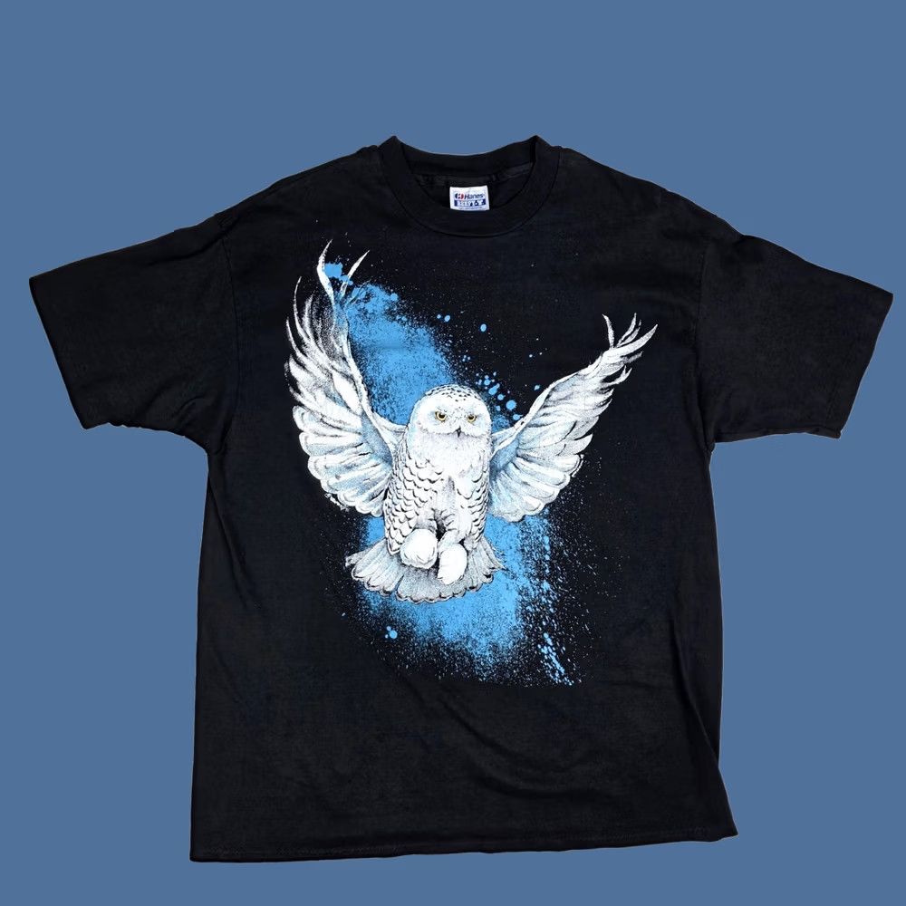 Hanes VINTAGE 90s Snowy Owl Graphic Puff Print Shirt Mens Large Beige Nature Animal Owl Stitch Graphical Single Stitch Hanes Shirt Size US L / EU 52-54 / 3 - 1 Thumbnail
