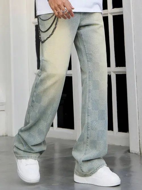 Jean washed VINTAGE 90s flare jeans pants Size US 30 / EU 46 - 4 Thumbnail
