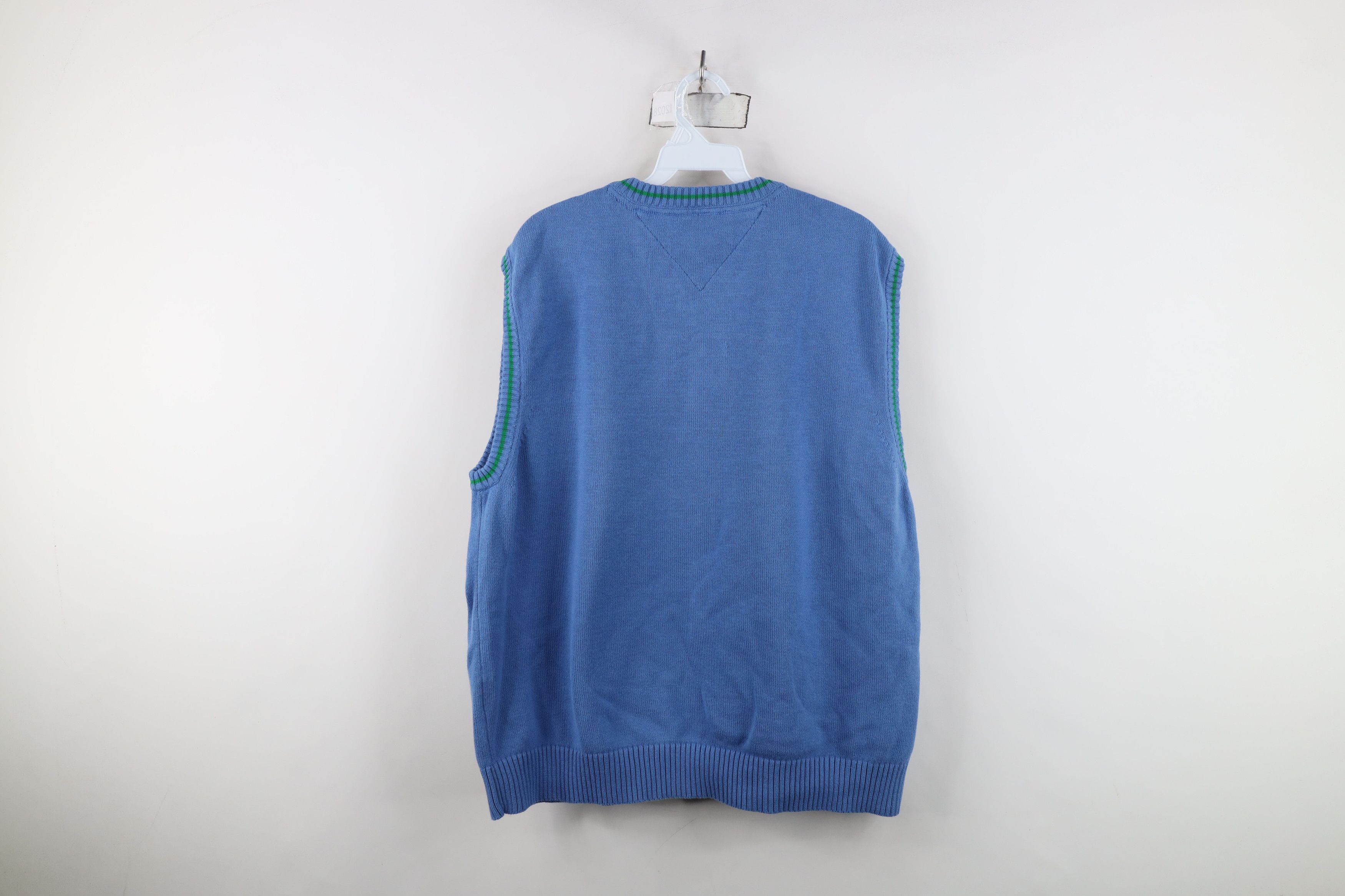 Tommy Hilfiger Vintage Tommy Hilfiger Ribbed Knit Sweater Vest Light Blue Size US XL / EU 56 / 4 - 10 Thumbnail