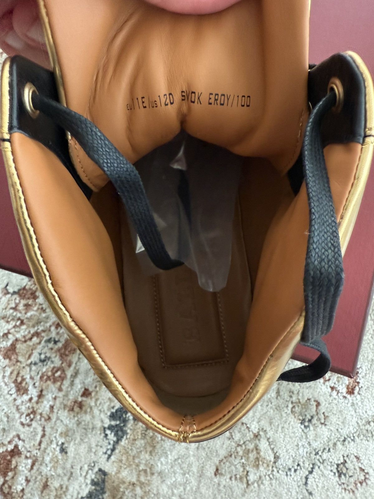 Bally Bally Gold Calf Plain Metallized Hi Tops Size US 12 / EU 45 - 1 Thumbnail