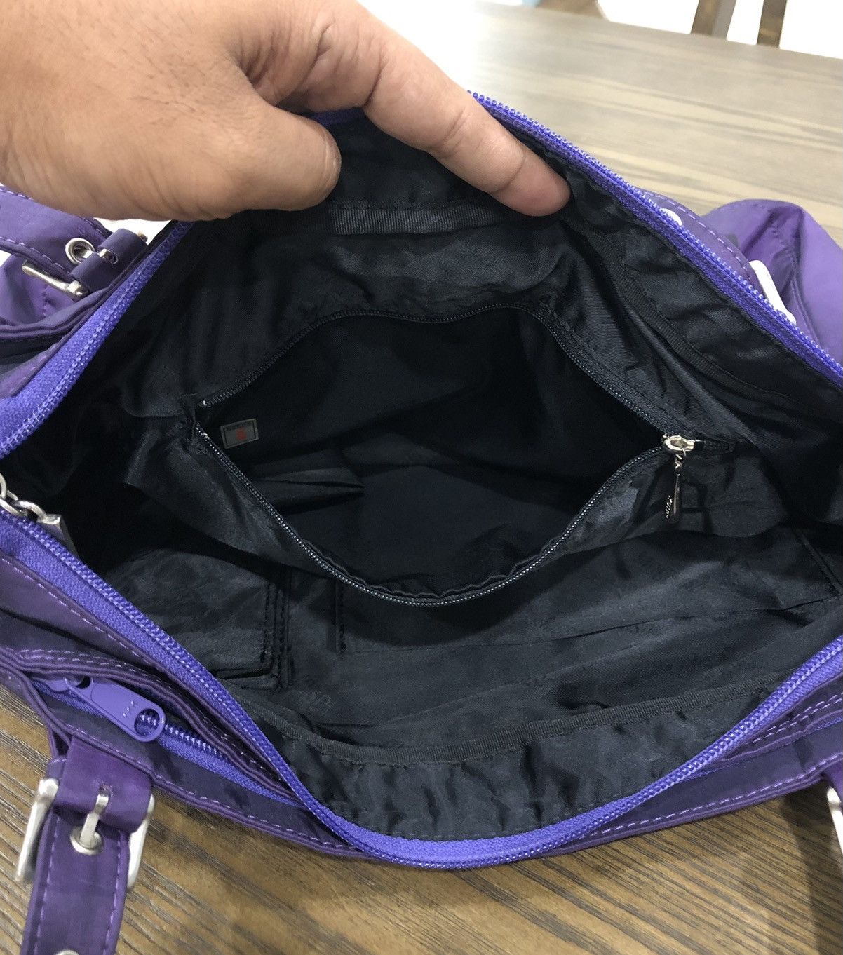 Moschino MOSCHINO Purple Nylon Tote Bag Size ONE SIZE - 8 Thumbnail