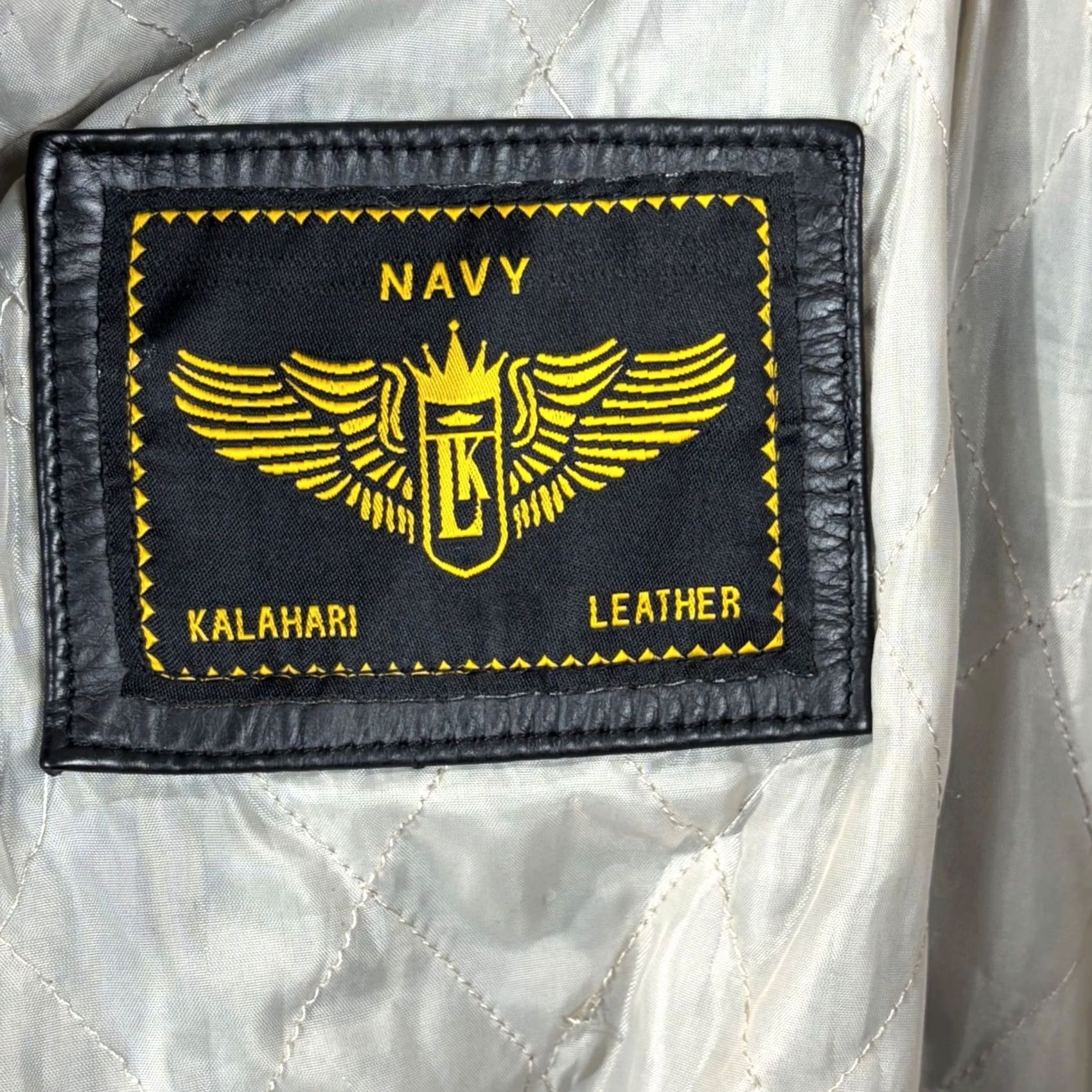 Vintage VINTAGE Kalahari Leather Bomber Jacket Mens M Black Zip USA Flag Lined Size US M / EU 48-50 / 2 - 7 Thumbnail