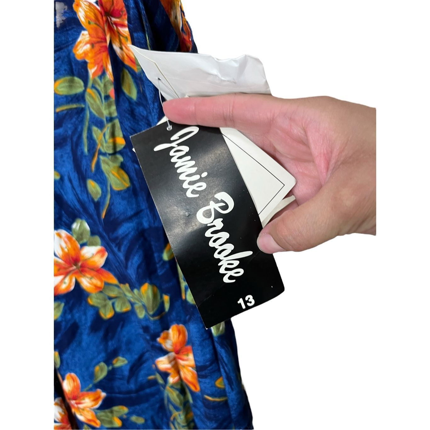 Other Vintage Jamie Brooke 90s Blue Flower Print Maxi Dress Size 13 Size M / US 6-8 / IT 42-44 - 5 Thumbnail
