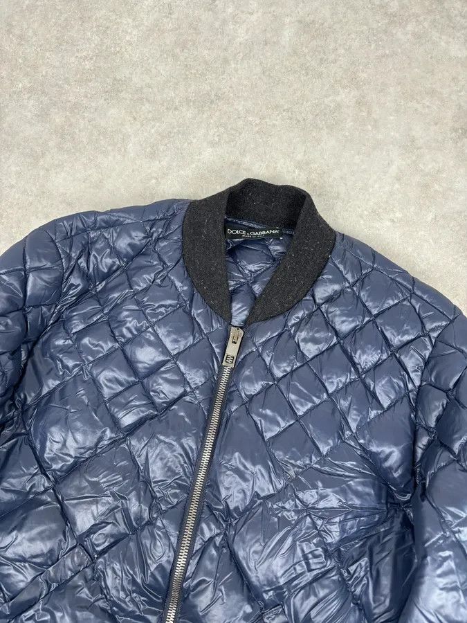 Dolce & Gabbana Dolce & Gabbana Navy Nylon Quilted Bomber Jacket Size US L / EU 52-54 / 3 - 4 Thumbnail