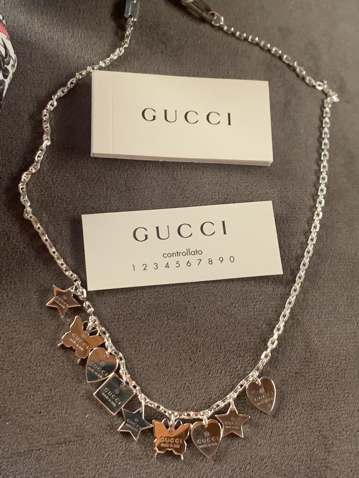 Designer *RARE* New Gucci .925 Italian Sterling Silver Charm Necklace Size ONE SIZE - 2 Thumbnail