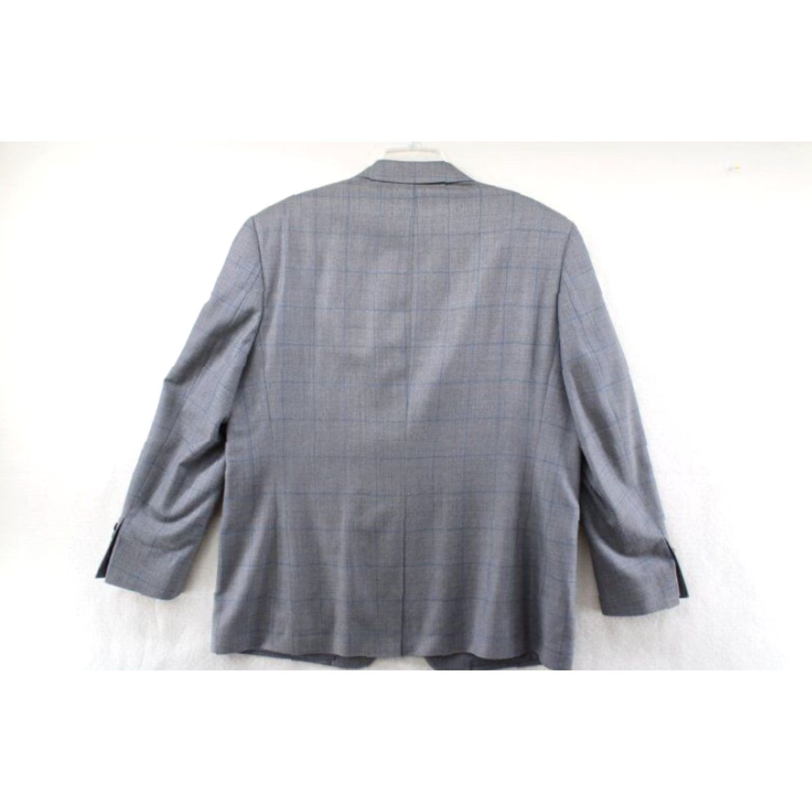Ralph Lauren Ralph Lauren Blazer Men's 46R Gray W/ Blue Squares Silk Wool Blend Notch Lapel Plaid Size 46R - 2 Thumbnail