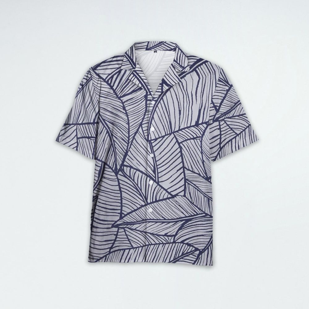 Designer Leaf-Print Short Sleeve Shirt | Botanical Pattern Shirt Size US M / EU 48-50 / 2 - 4 Thumbnail