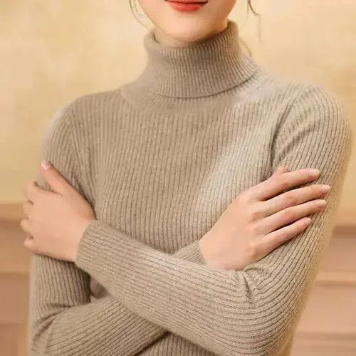 Japanese Brand Women Fall Turtleneck Sweater Size ONE SIZE - 7 Thumbnail