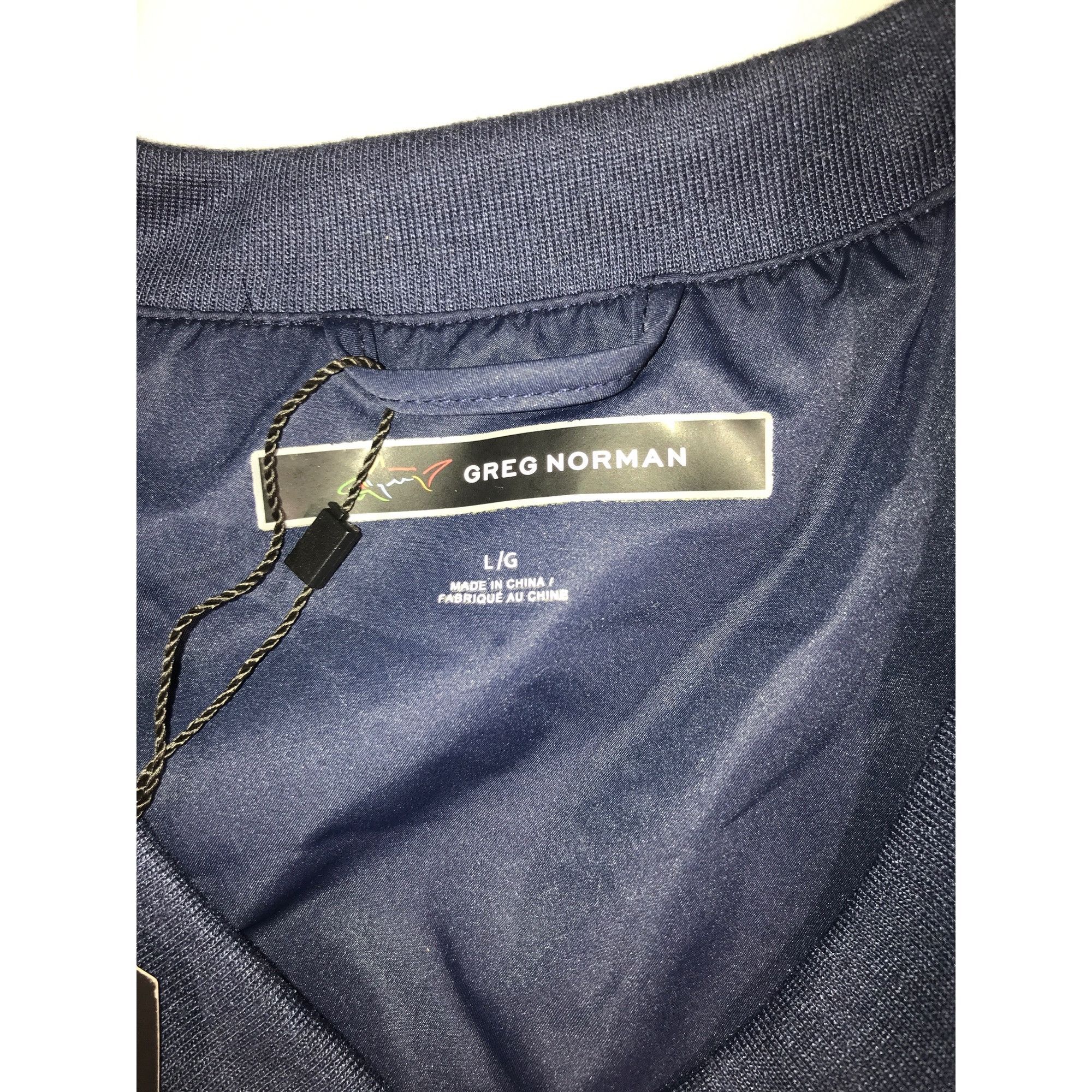Greg Norman Greg Norman Men's L Navy V Neck Water Resistant Pullover Size US L / EU 52-54 / 3 - 3 Thumbnail