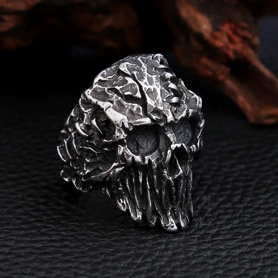 Jewelry Heavy Gothic Skull Ring Size ONE SIZE - 5 Thumbnail