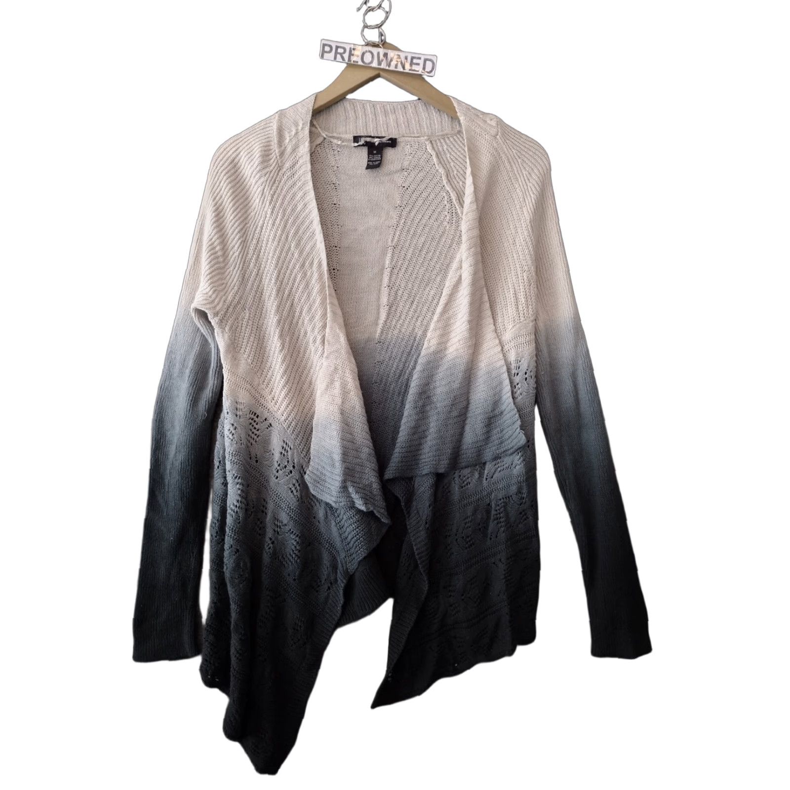Vintage I.N.C Chic Lite Ombré Cardigan Cream Dye 2 Tone Sweater Size M Size M / US 6-8 / IT 42-44 - 1 Thumbnail