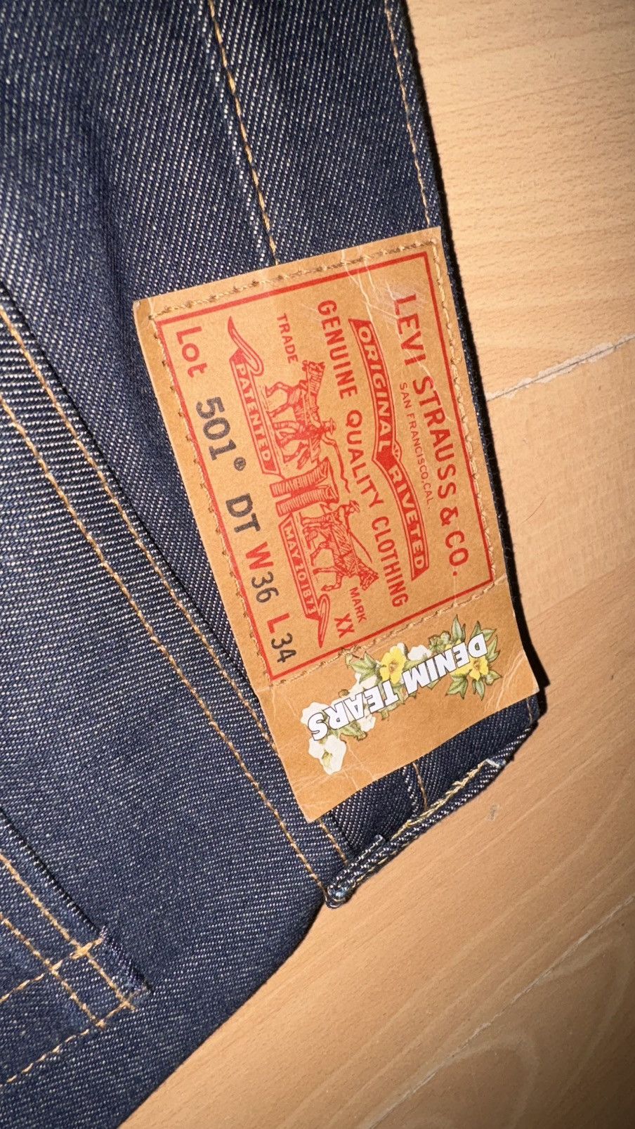 DENIM TEARS × Levi's Denim Tears x Levi's Cotton Wreath Jeans 'Indigo Size US 36 / EU 52 - 4 Thumbnail