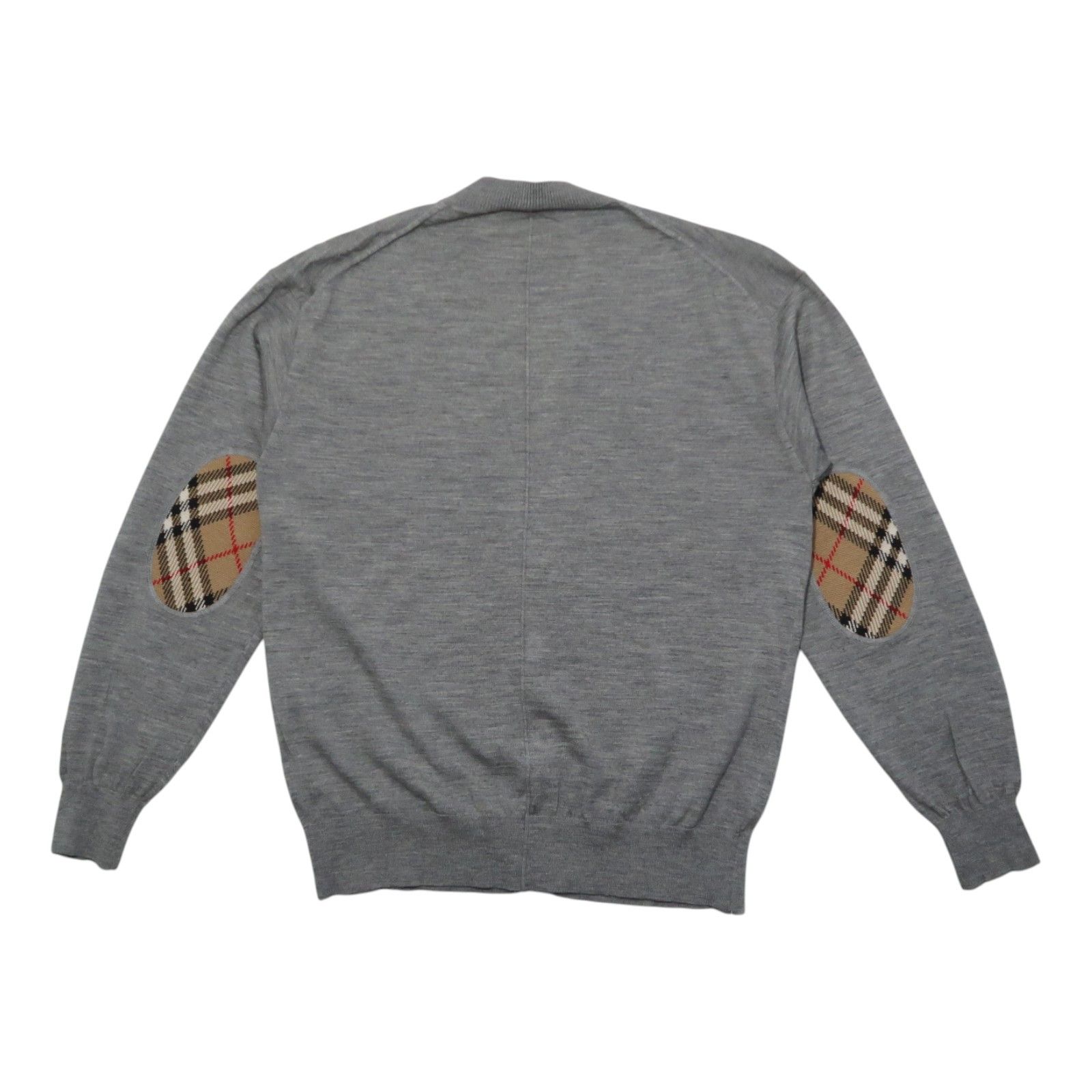 Burberry Burberry Nova Check Wool Patch Detail Distressed Cardigan Size US L / EU 52-54 / 3 - 2 Thumbnail