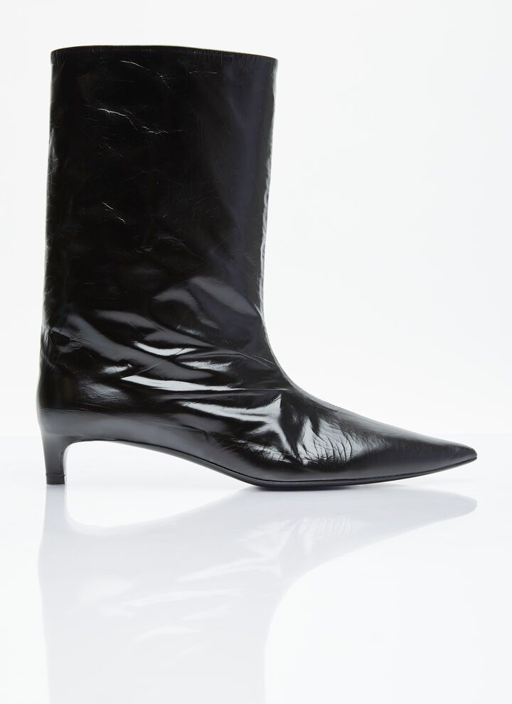 Jil Sander o1loc1c0426 Leather Ankle Boots in Black Size US 7 / IT 37 - 2 Thumbnail