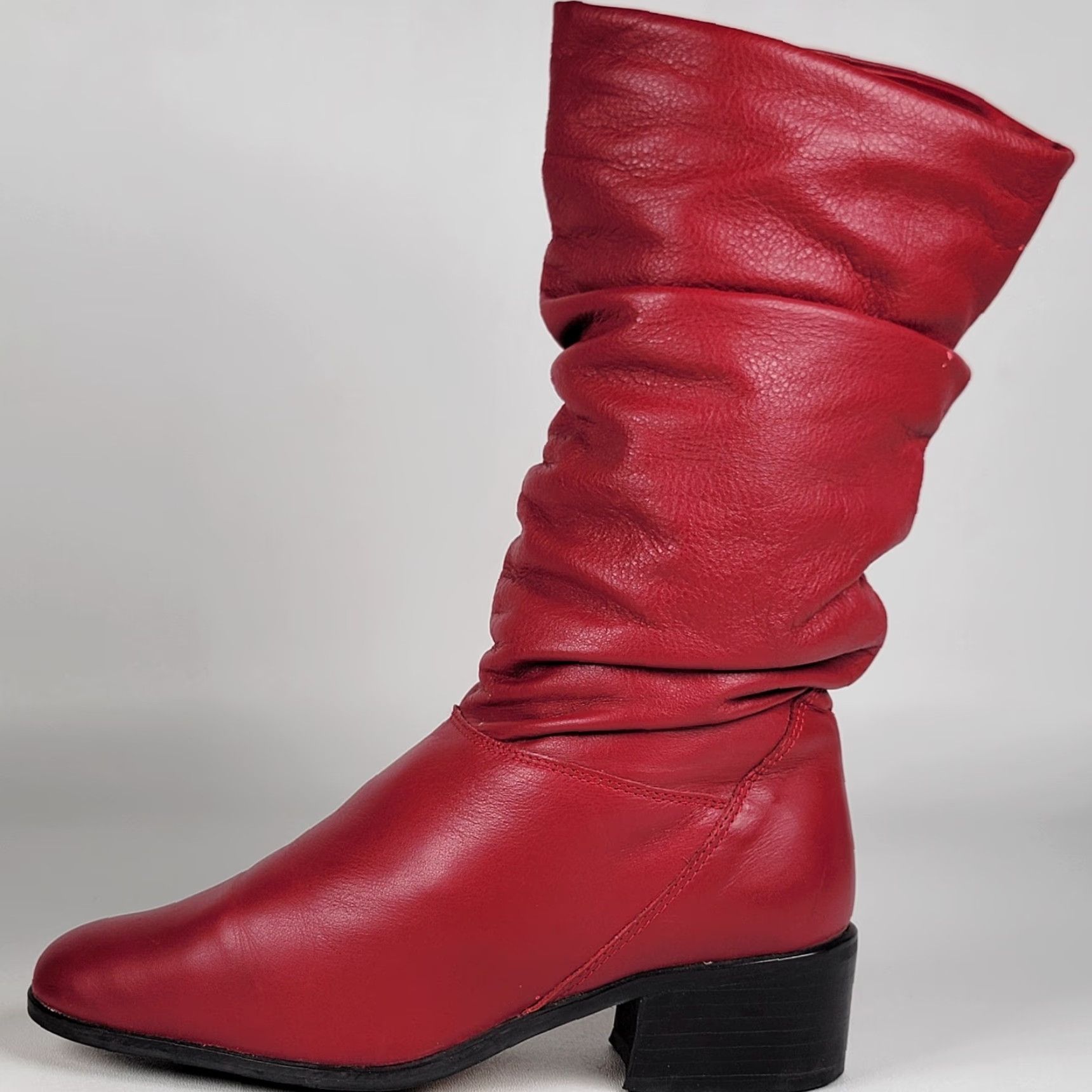 Vintage VINTAGE Hunt Club Leather Boots Women’s 6M Red Boot Slouch 80s Western Pinup Costume Leather, Riding Boot, Casual Womens Boots Size US 6 / IT 36 - 6 Thumbnail