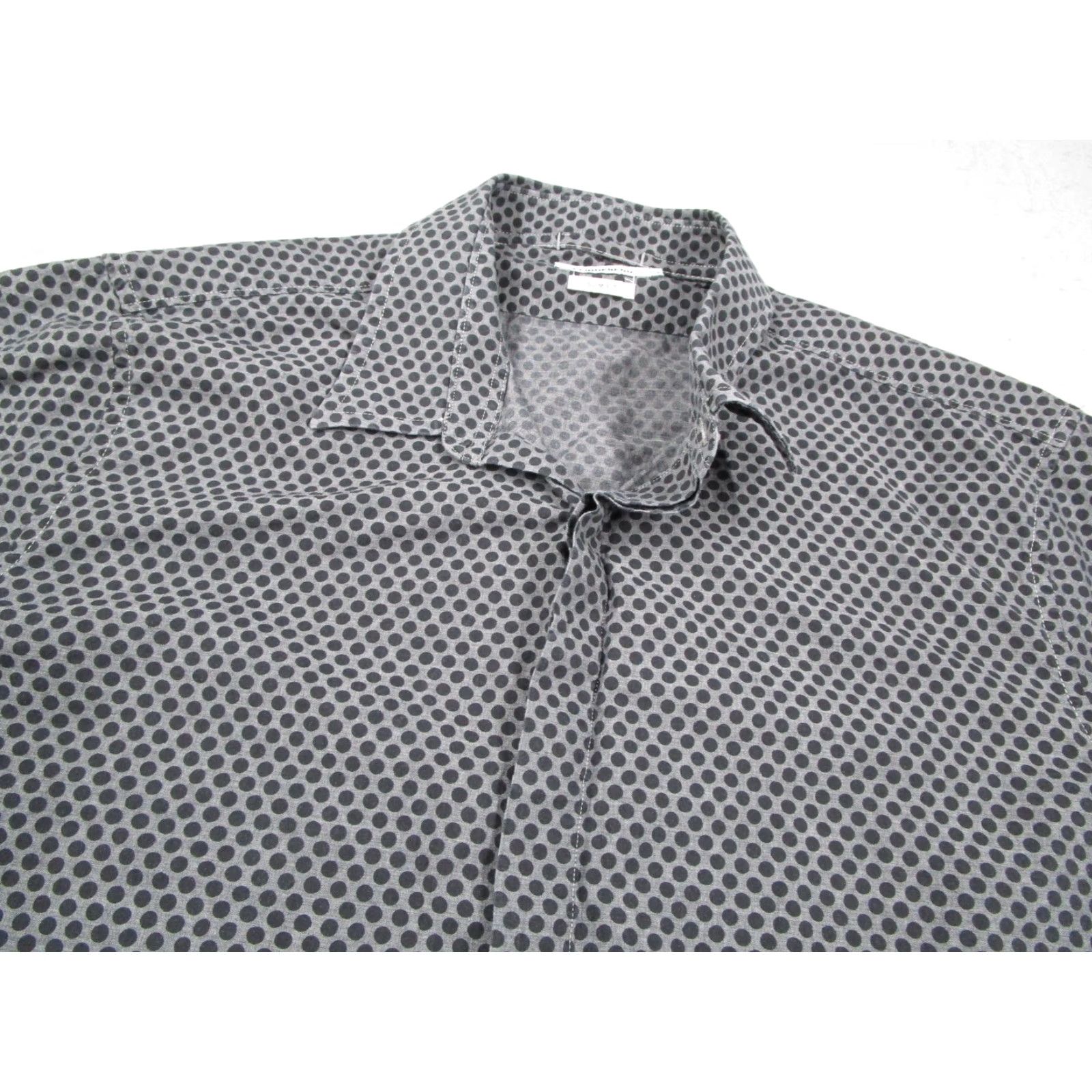 J.Lindeberg Dress Shirt Mens M Gray Polka Dot Slim Fit Button Down Shirt