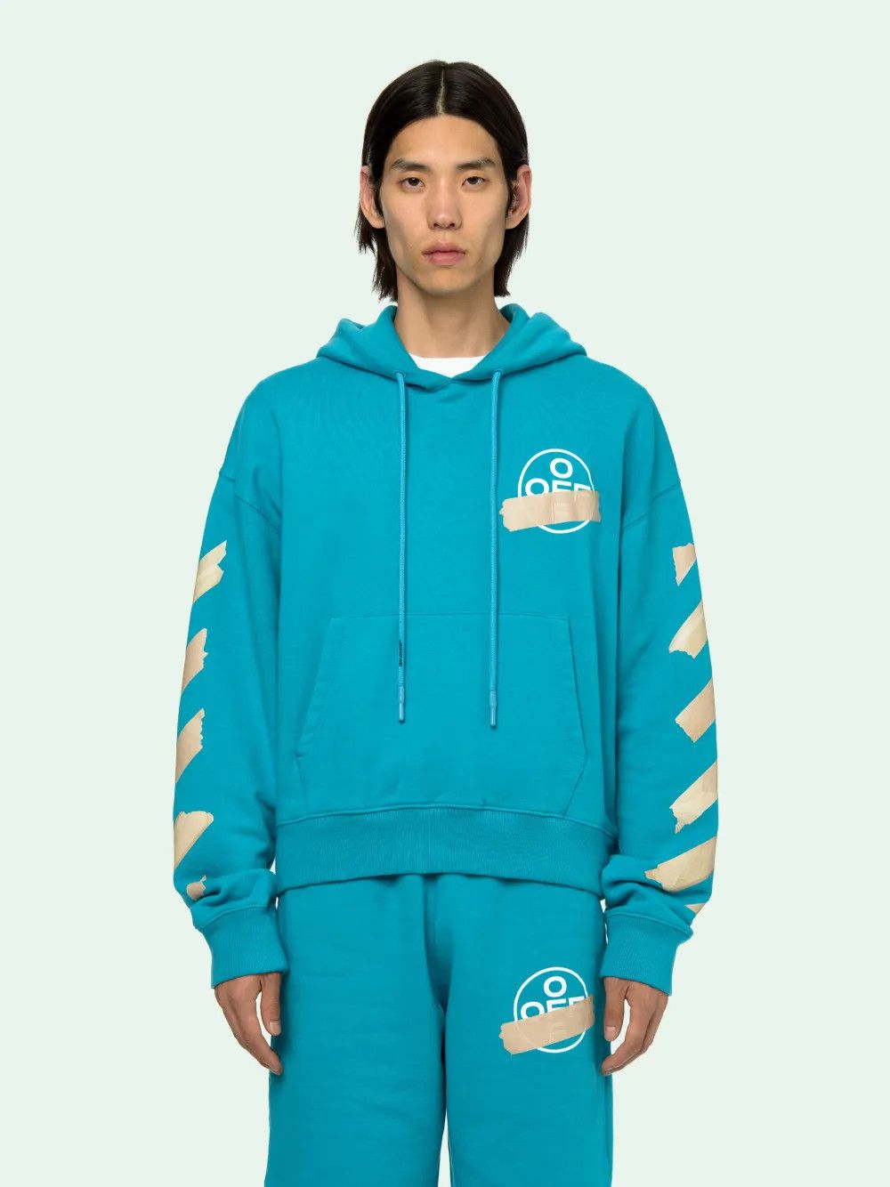 Off-White Blue Tape Arrows Logo Oversized Hoodie Size M / US 6-8 / IT 42-44 - 5 Thumbnail