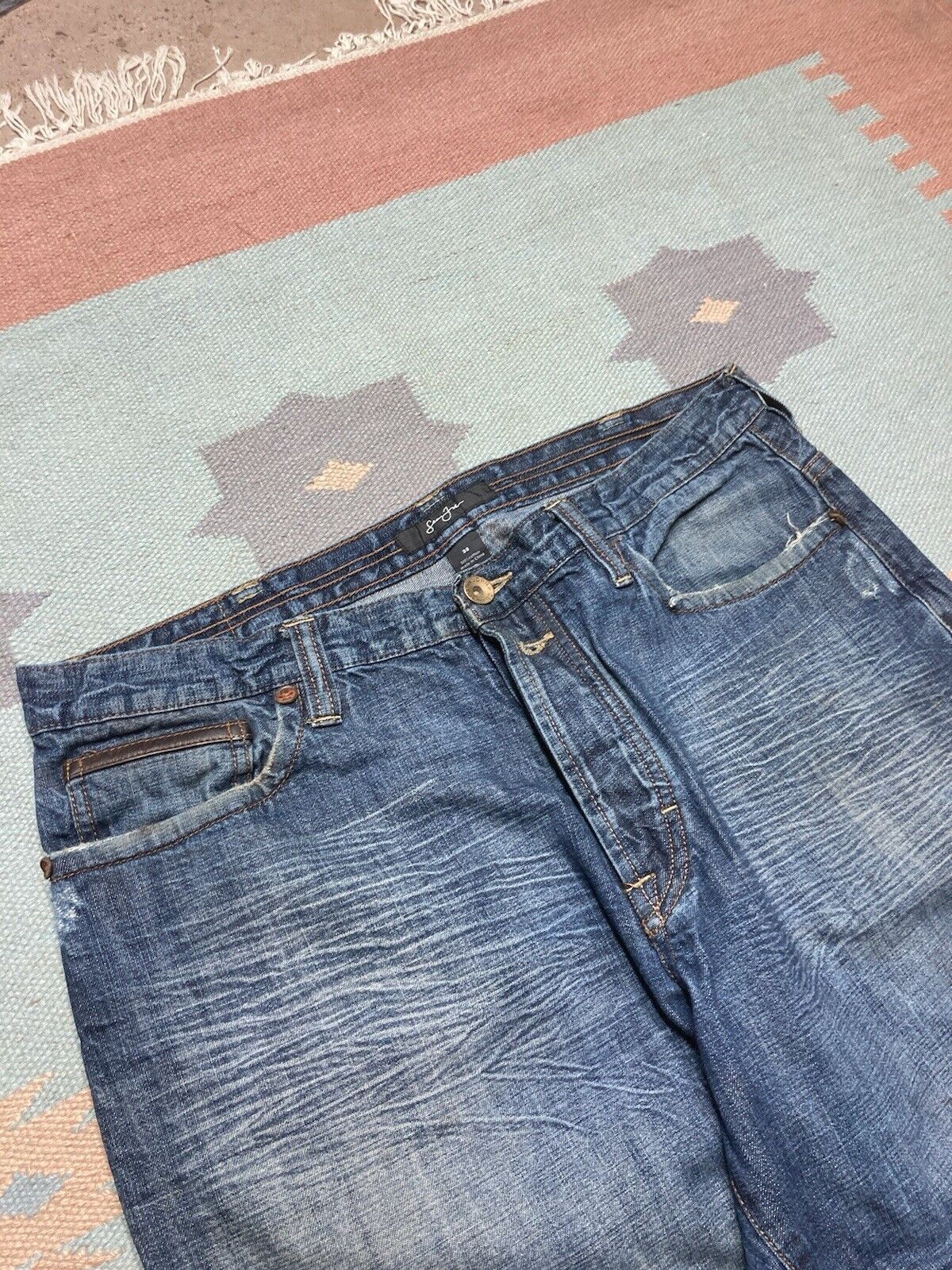 Sean John × Vintage VTG y2k baggy jeans Sean John faded wide pipes skater 38x34 Size US 38 / EU 54 - 9 Thumbnail