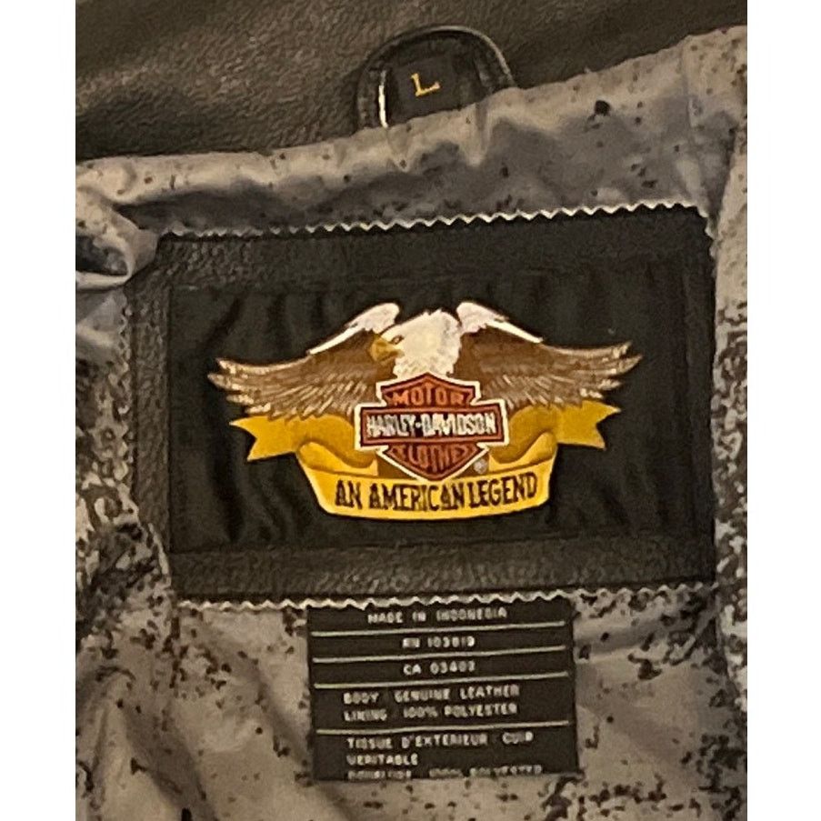 Harley Davidson Harley Davidson Leather Jacket Metal Bar & Shield - Size: L Size US L / EU 52-54 / 3 - 11 Thumbnail