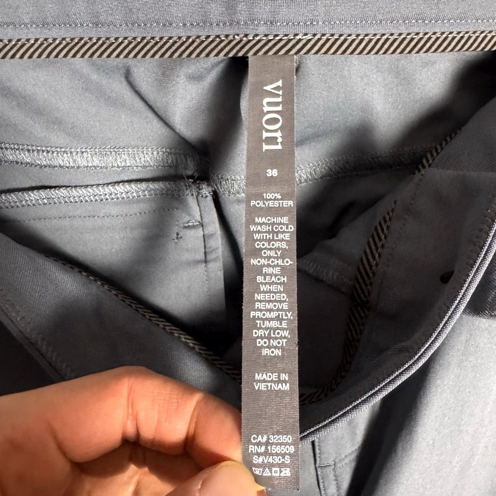 Vuori Vuori Meta Pants Mens 36x30 Slim Fit Stretch Performance V430 Casual Preppy Blue - Size US 36 / EU 52 - 4 Thumbnail