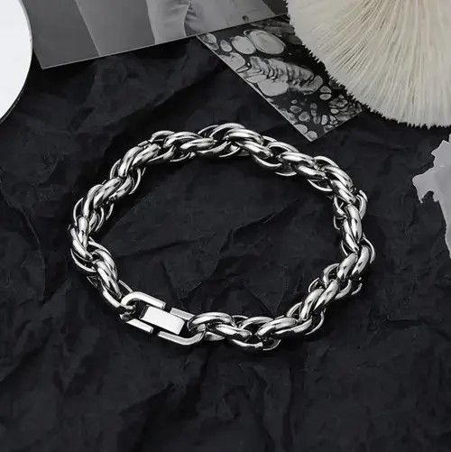 Japanese Brand Titanium Steel Link Chain Bracelet for Men Women Size ONE SIZE - 1 Thumbnail