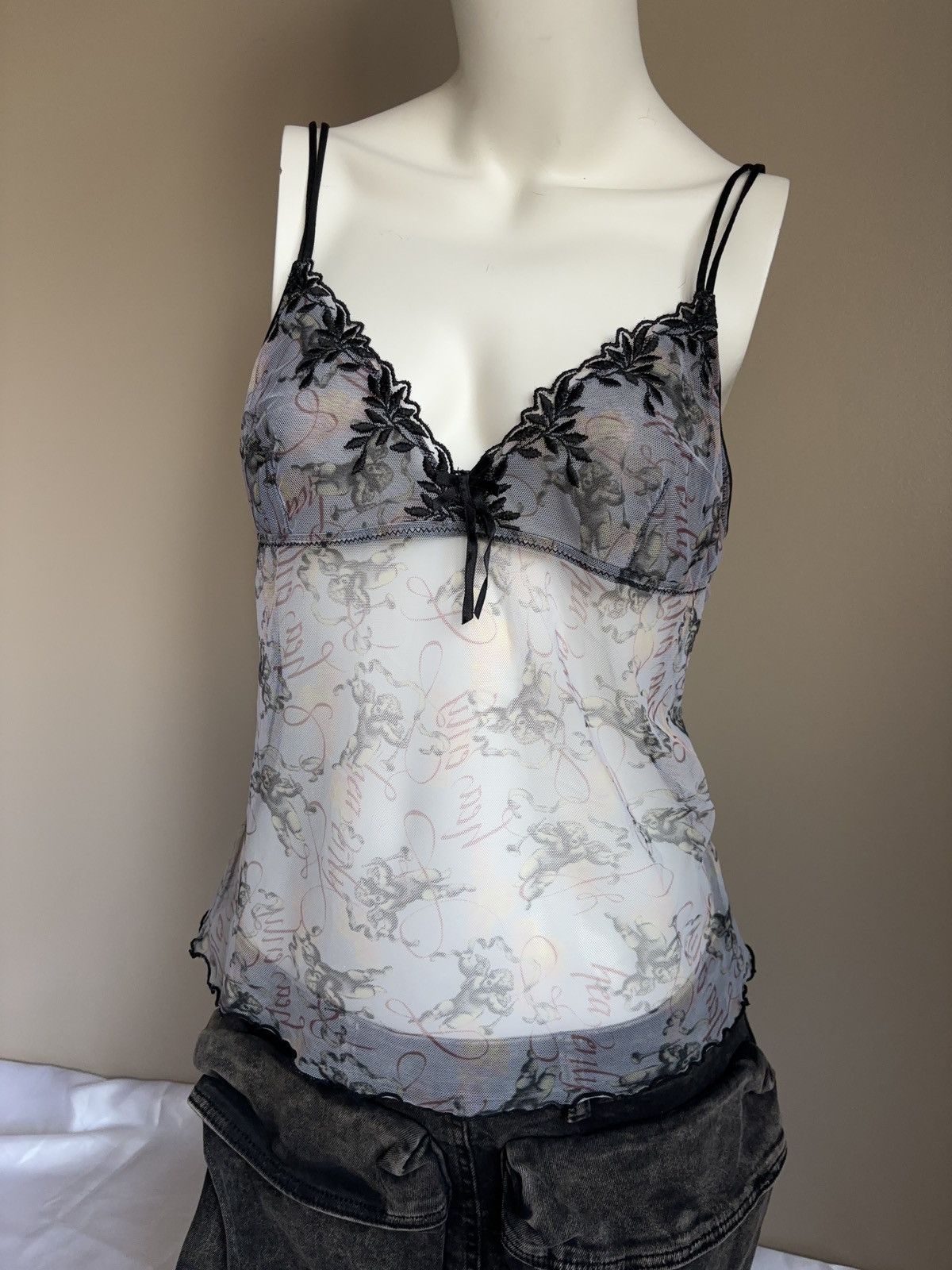Other × Vintage Angels printed cute tank top mesh lace Size XL / US 12-14 / IT 48-50 - 1 Thumbnail